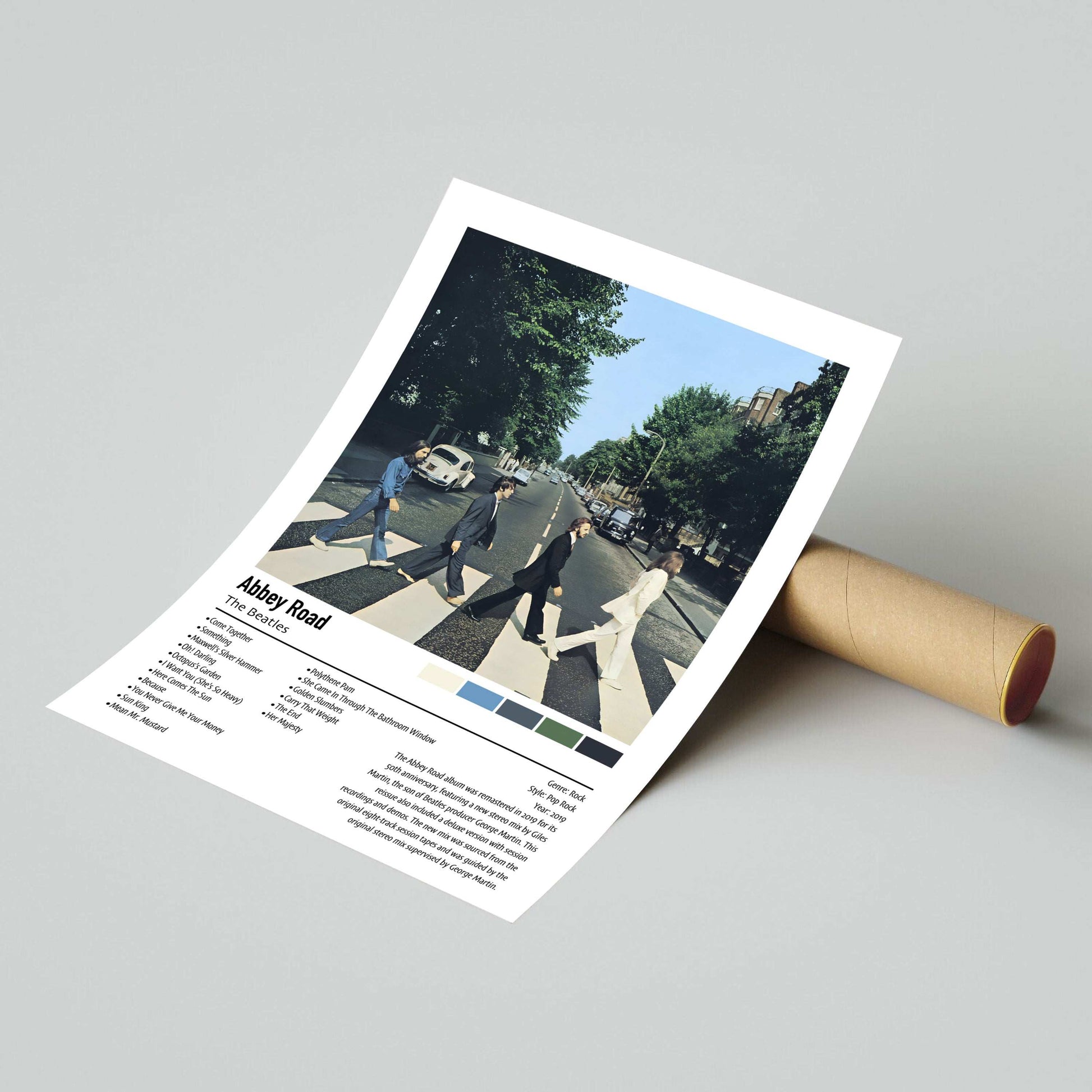 The Beatles | Abbey Road 50th Anniversary Remastered | Custom Album Cover Poster Print