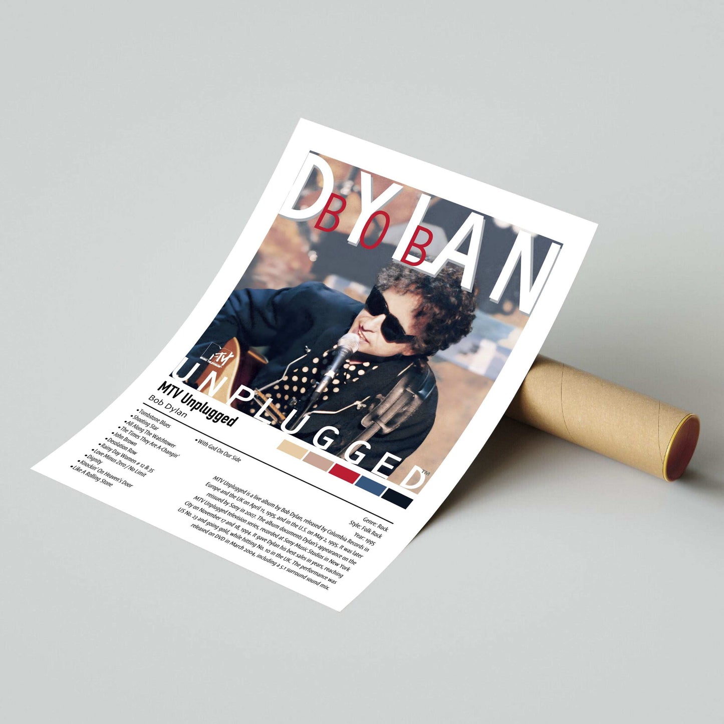 Bob Dylan | MTV Unplugged | Custom Album Cover Poster Print
