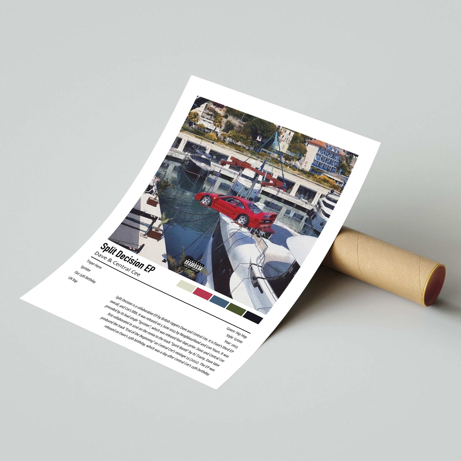 Dave & Central Cee | Split Decision EP | Custom Album Cover Poster Print