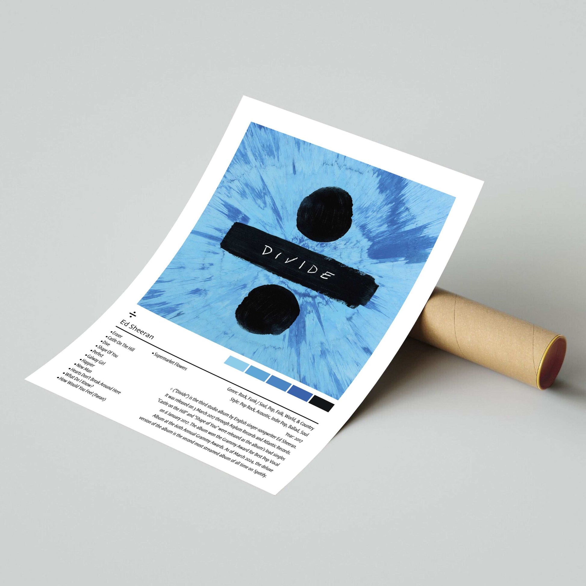 Ed Sheeran | Divide | Custom Album Cover Poster Print