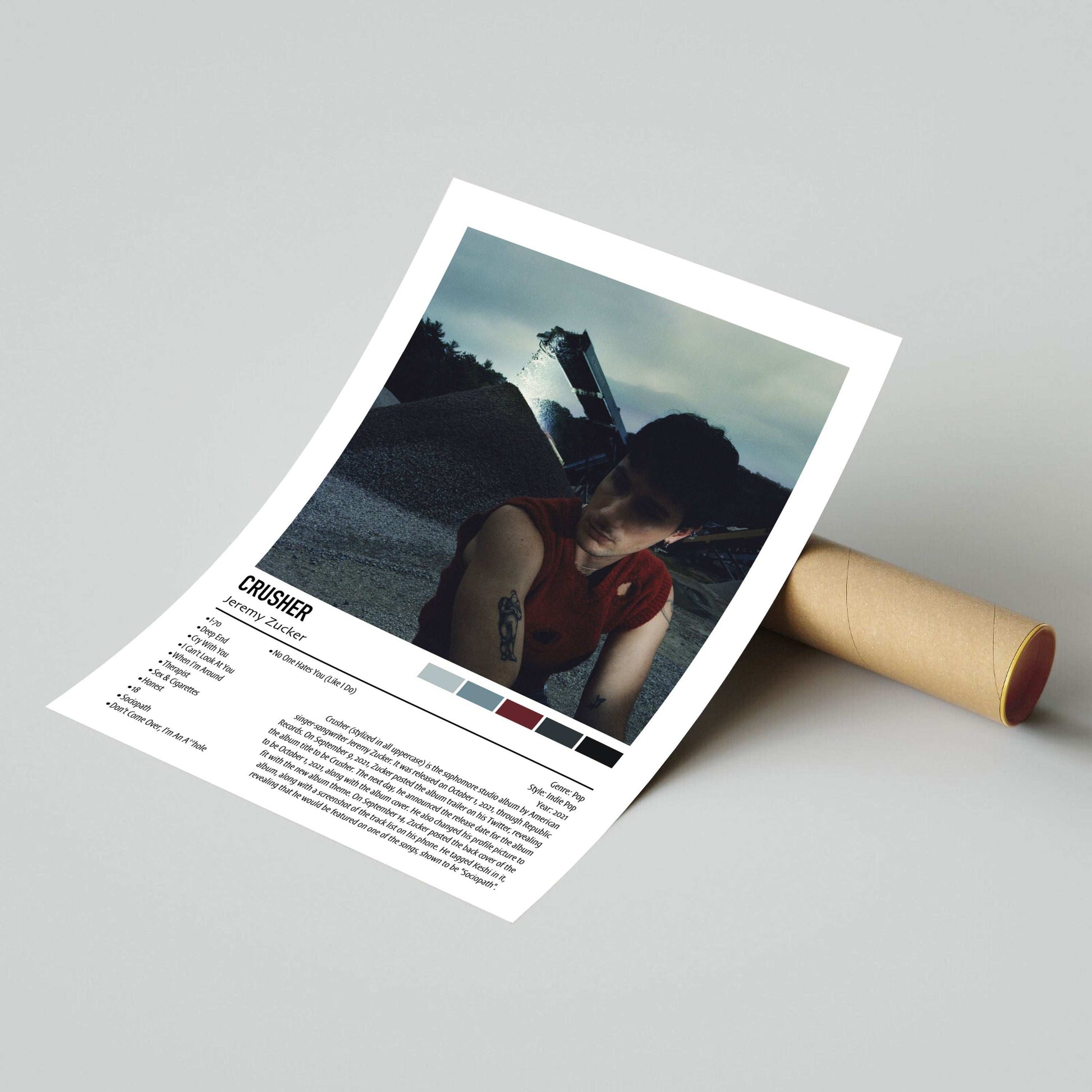 Jeremy Zucker | CRUSHER | Custom Album Cover Poster Print