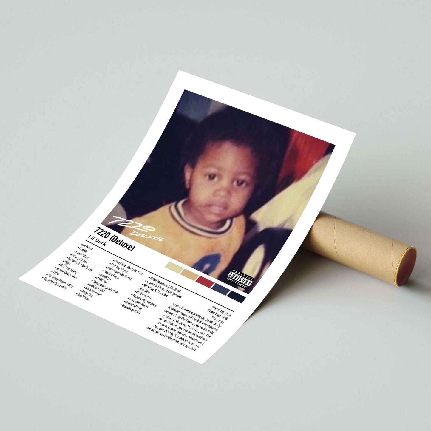 Lil Durk | 7220 (Deluxe) | Custom Album Cover Poster Print