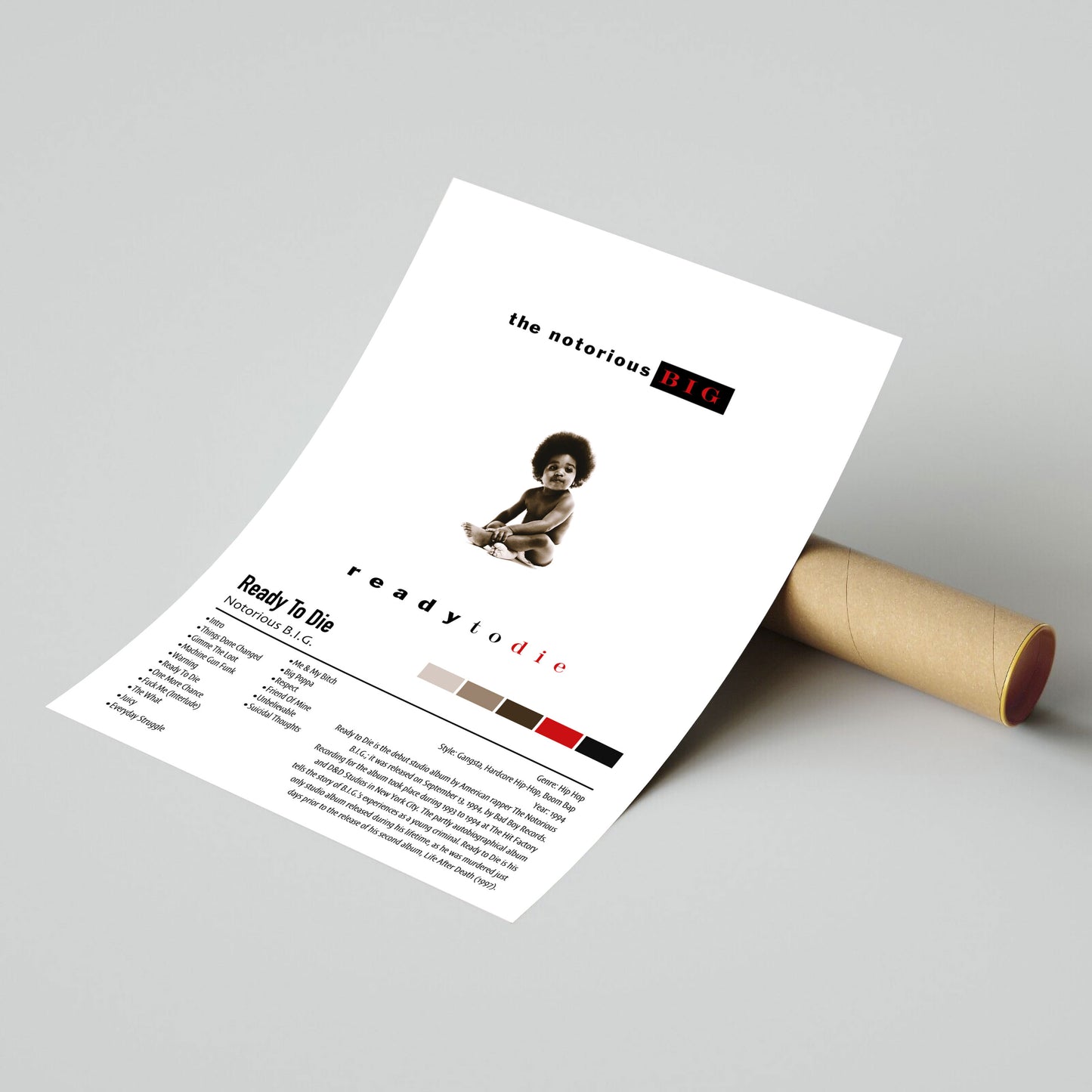 Notorious B.I.G. | Ready To Die | Custom Album Cover Poster Print