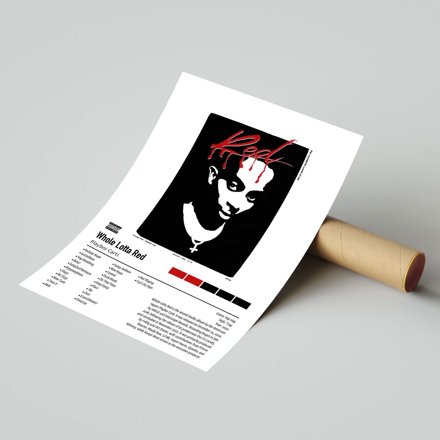 Playboi Carti | Whole Lotta Red | Custom Album Cover Poster Print