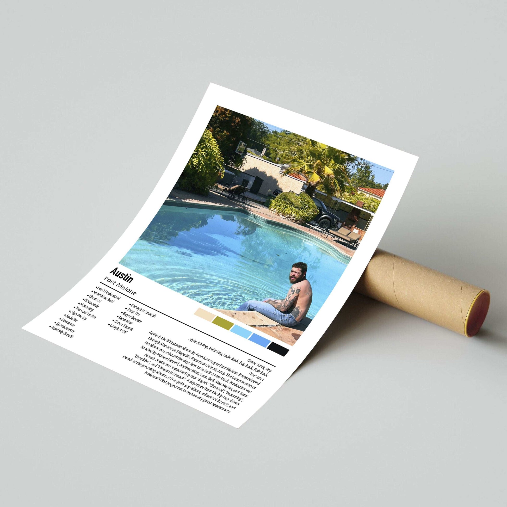 Post Malone | Austin | Custom Album Cover Poster Print