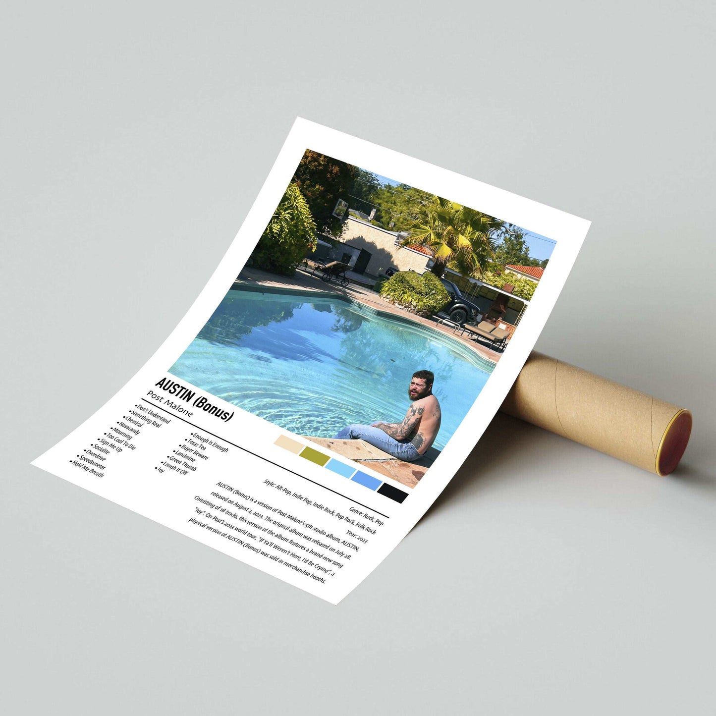 Post Malone | AUSTIN (Bonus) | Custom Album Cover Poster Print