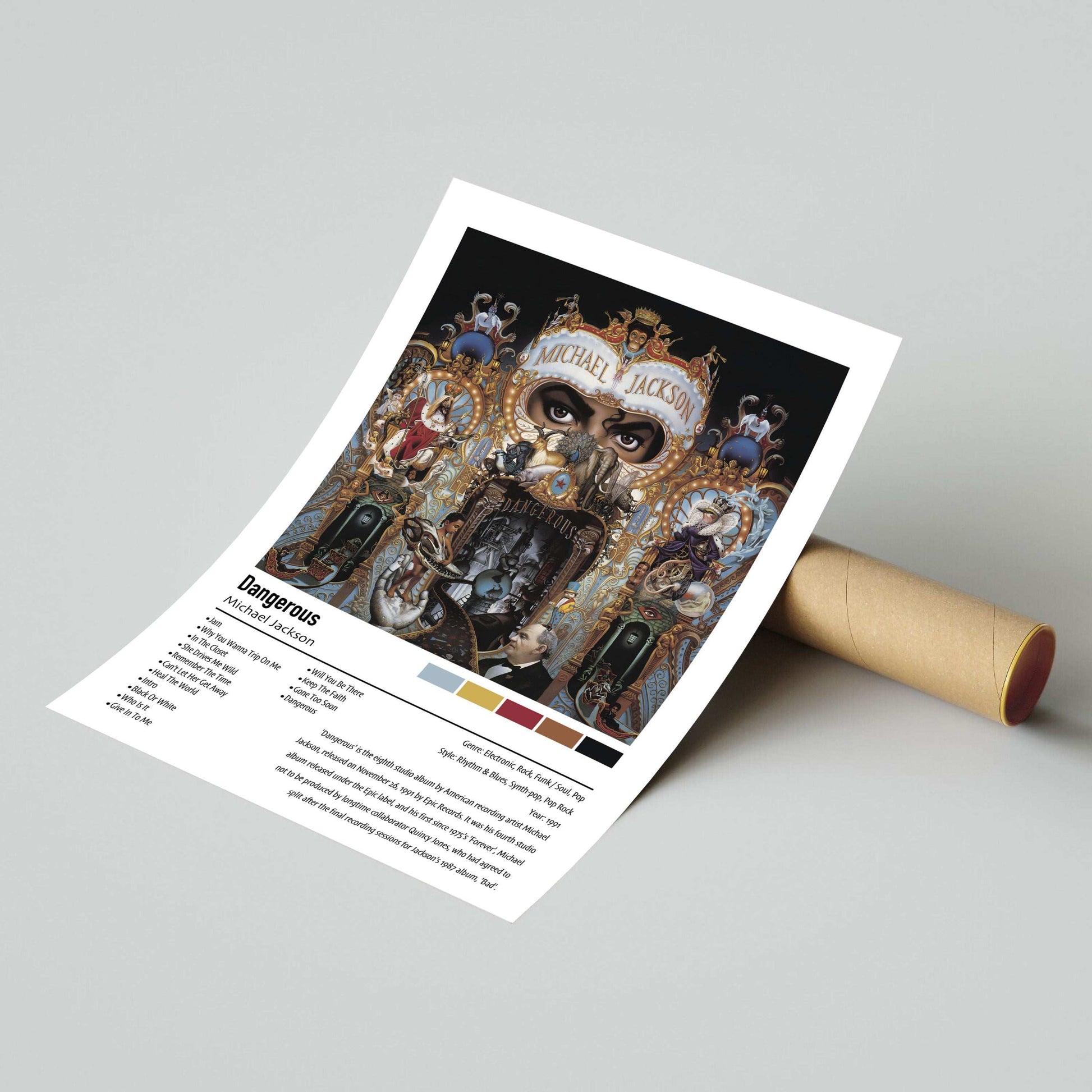 Michael Jackson | Dangerous | Custom Album Cover Poster Print