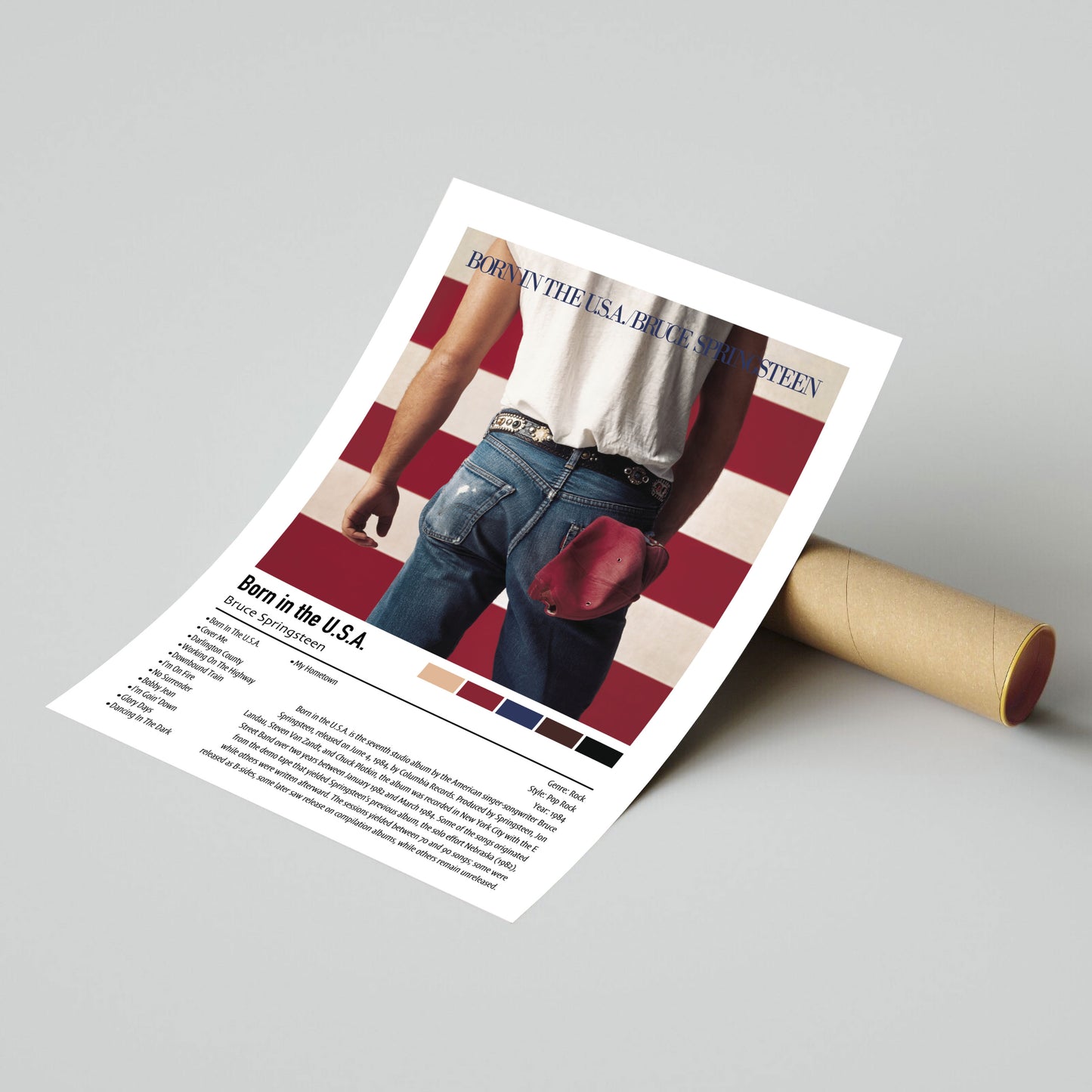 Bruce Springsteen | Born in the U.S.A | Custom Album Cover Poster Print