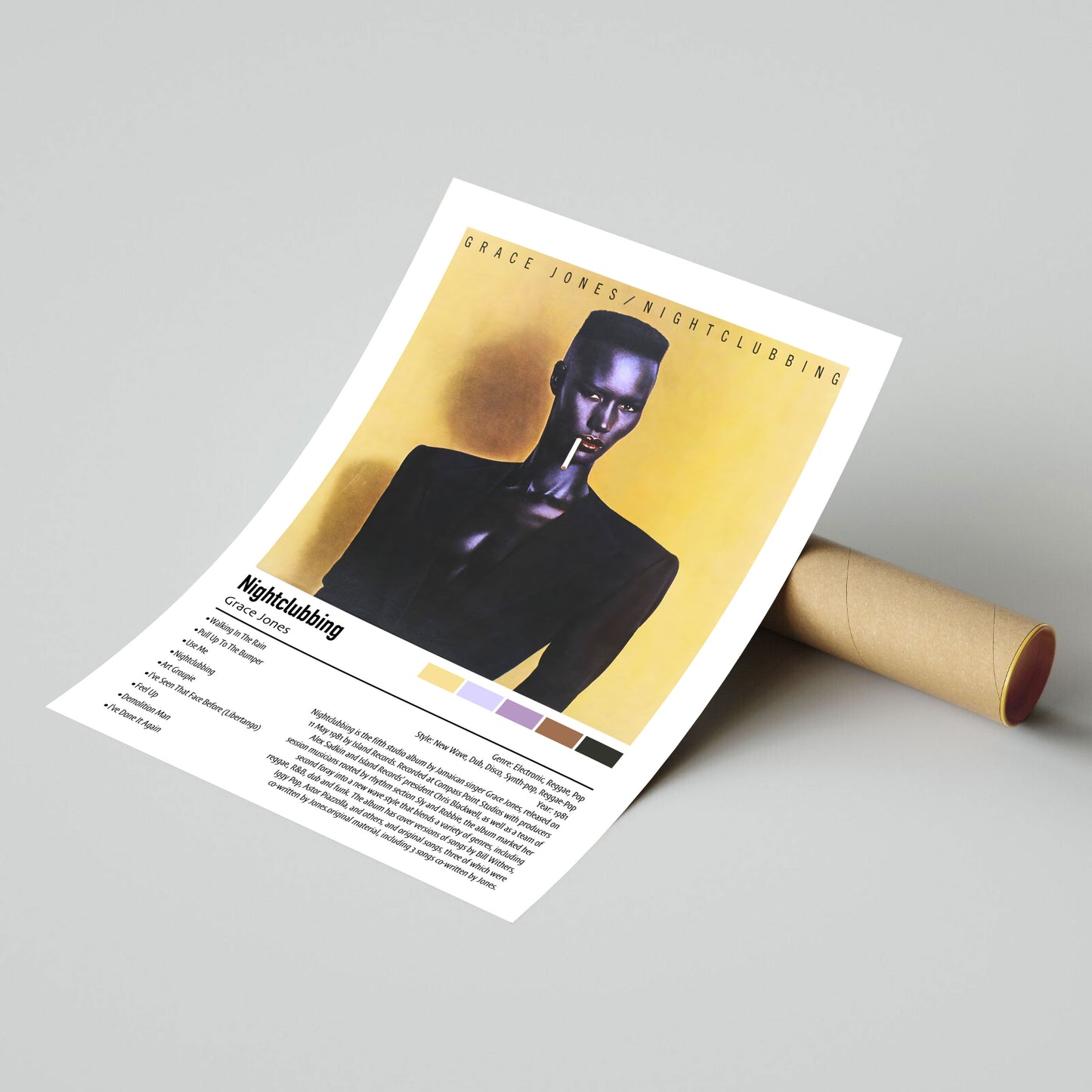 Grace Jones | Nightclubbing | Custom Album Cover Poster Print