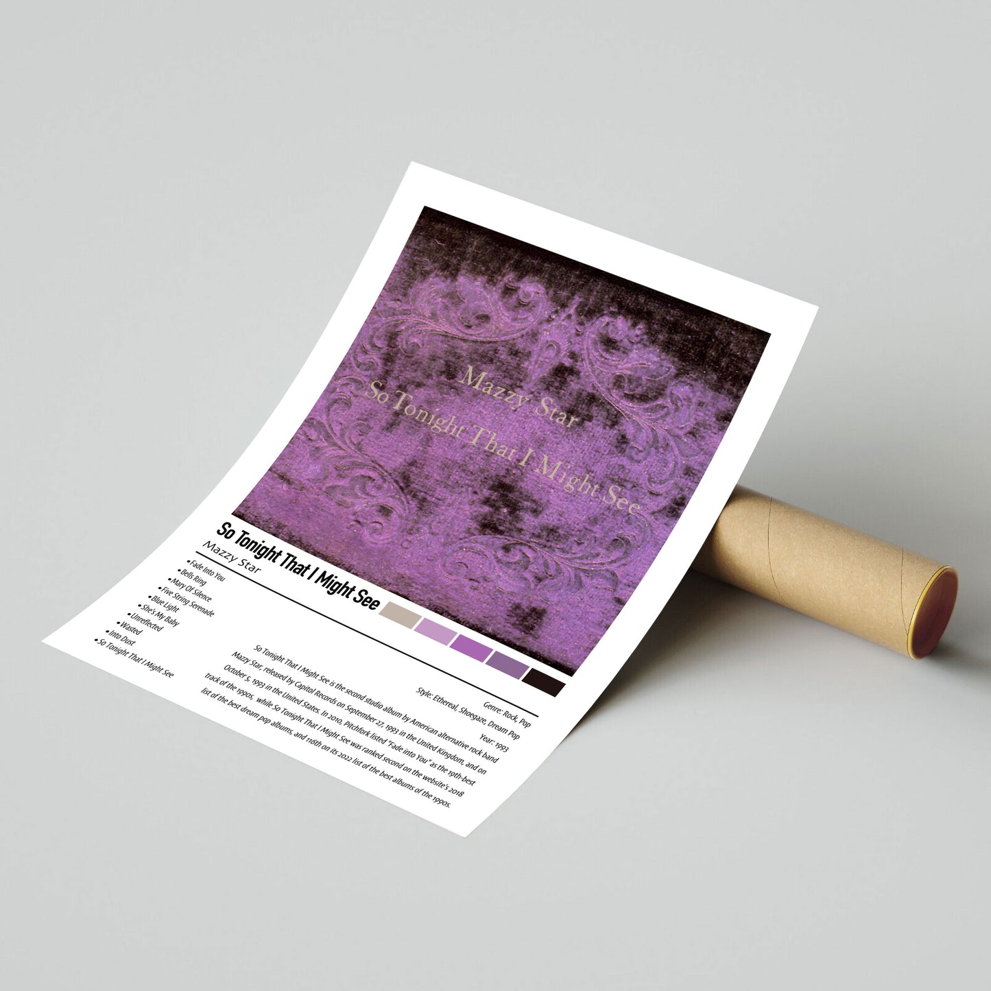 Mazzy Star | So Tonight That I Might See | Custom Album Cover Poster Print