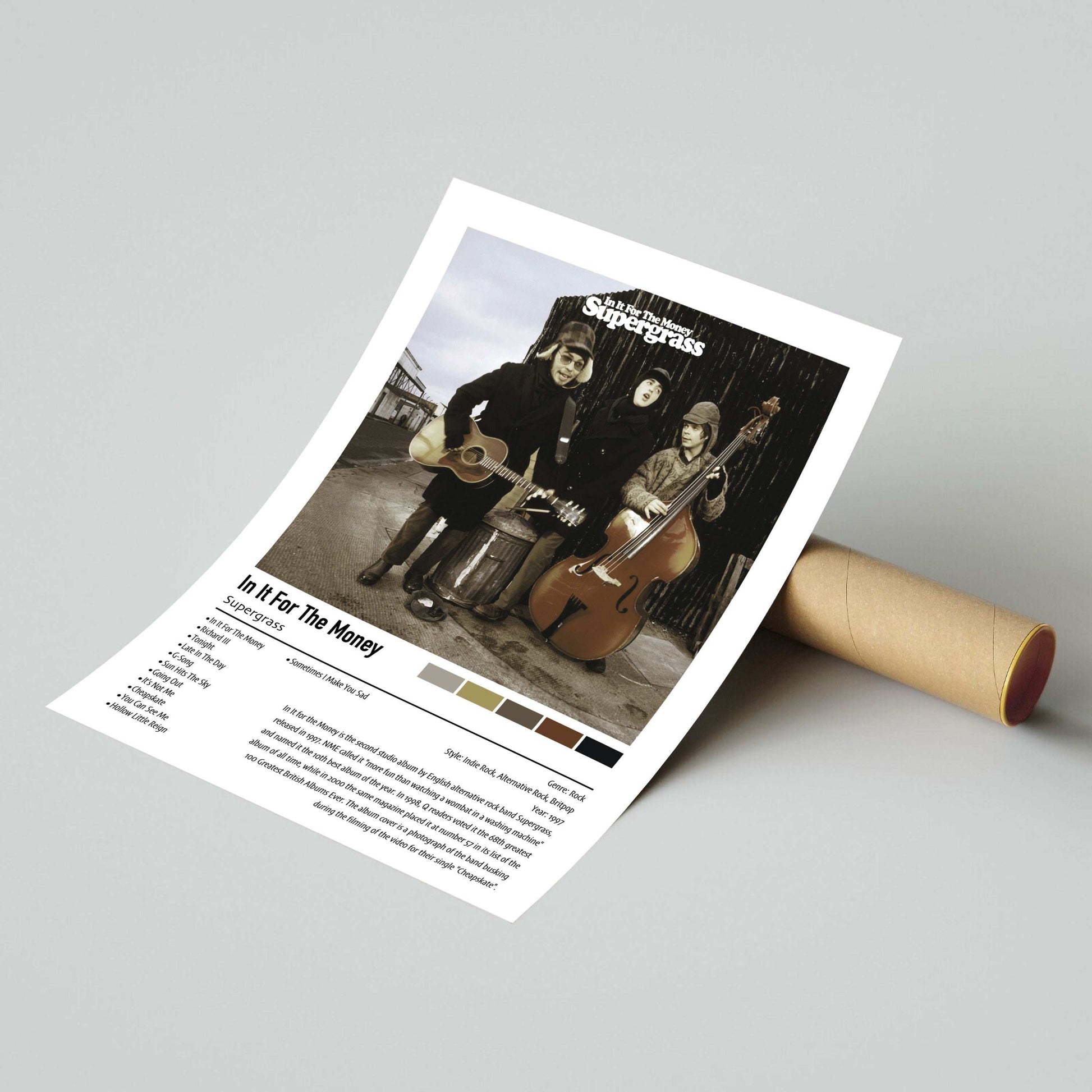Supergrass | In It For The Money | Custom Album Cover Poster Print