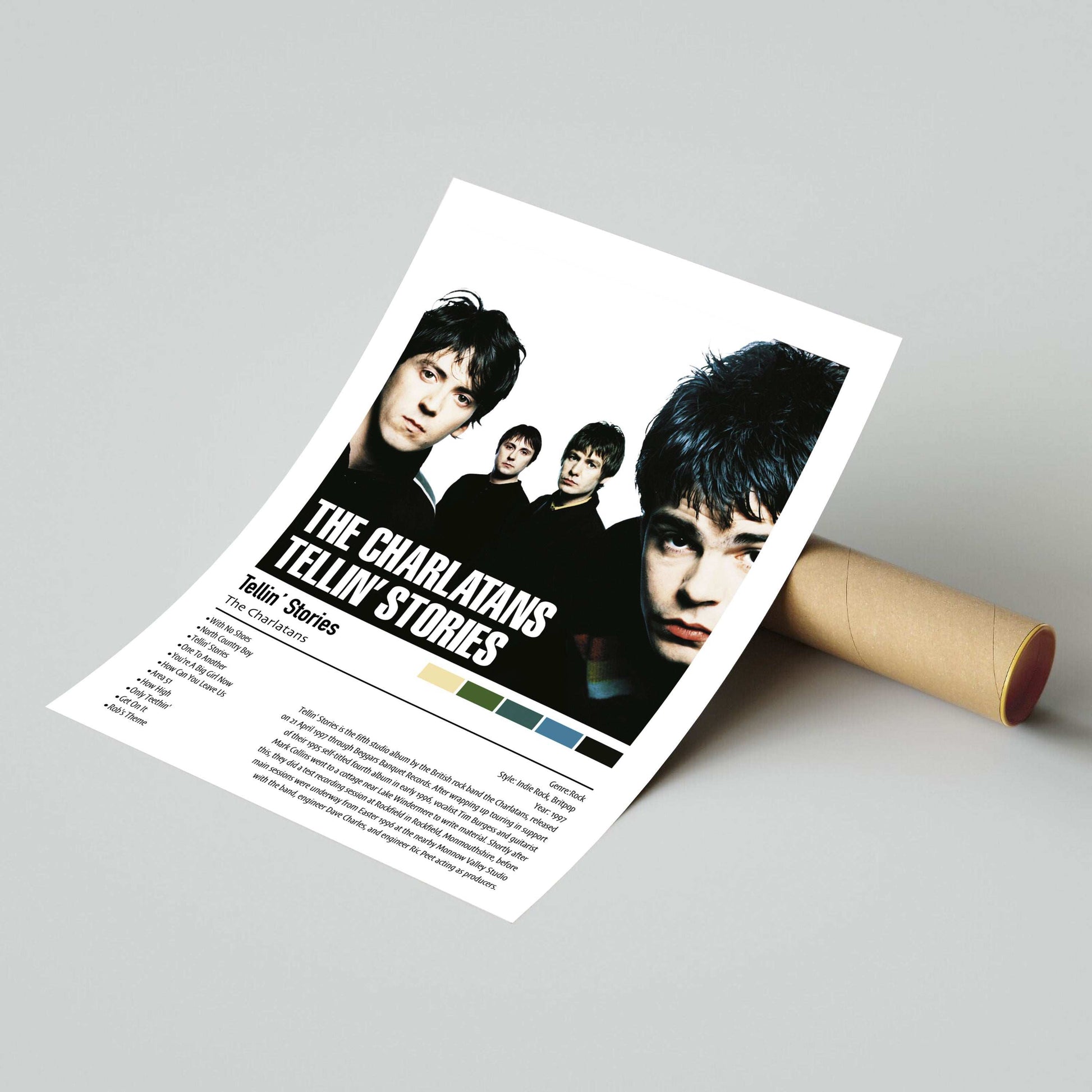 The Charlatans | Tellin' Stories | Custom Album Cover Poster Print