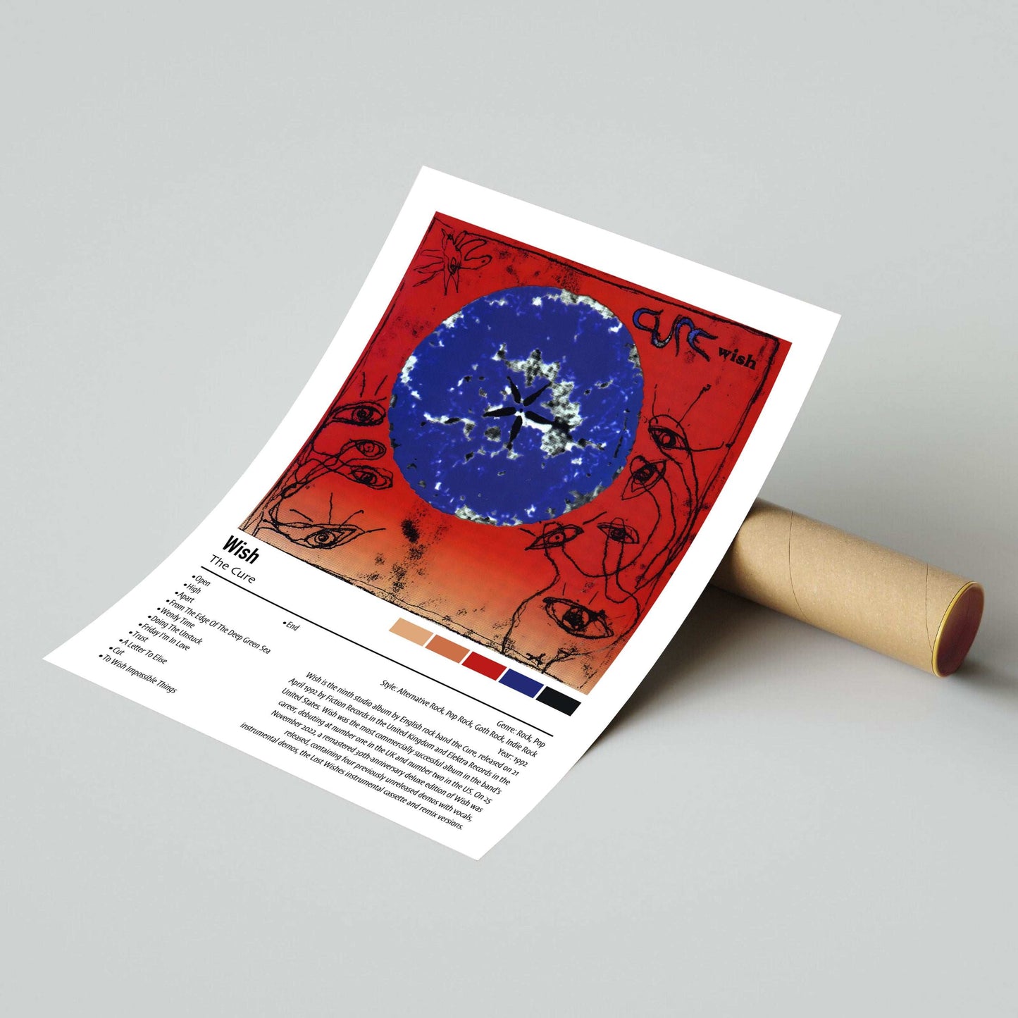 The Cure | Wish | Custom Album Cover Poster Print