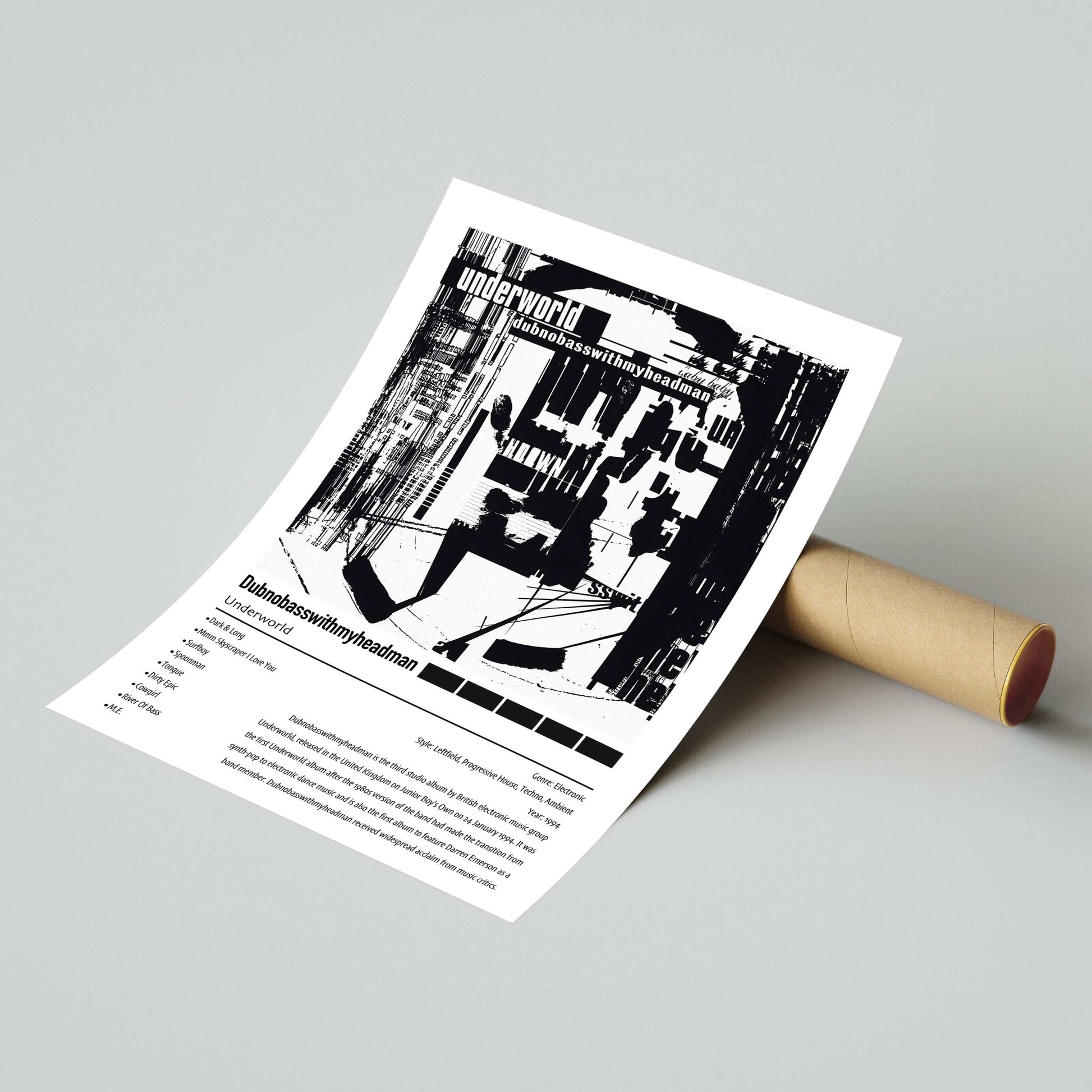 Underworld | Dubnobasswithmyheadman | Custom Album Cover Poster Print