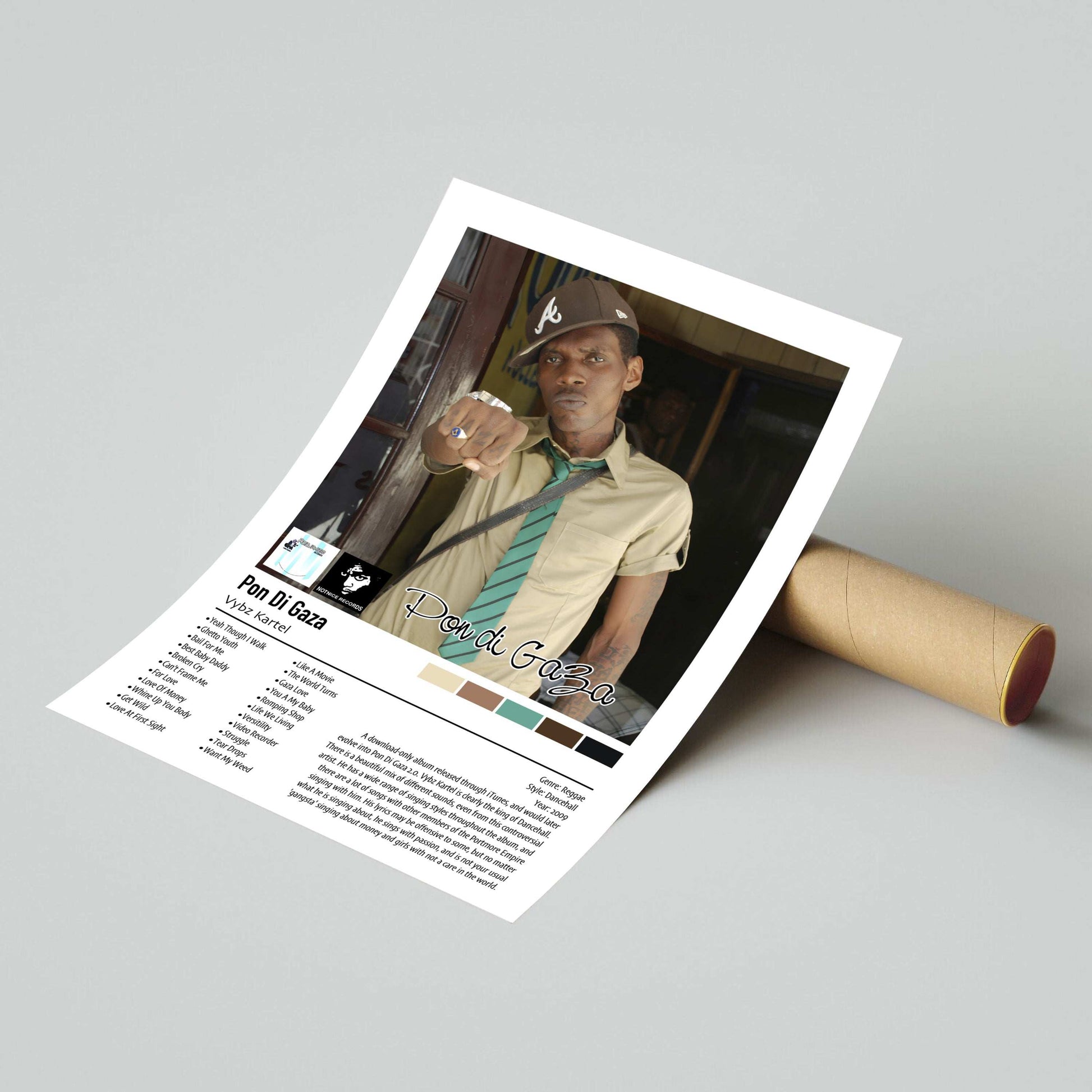 Vybz Kartel | Pon Di Gaza | Custom Album Cover Poster Print