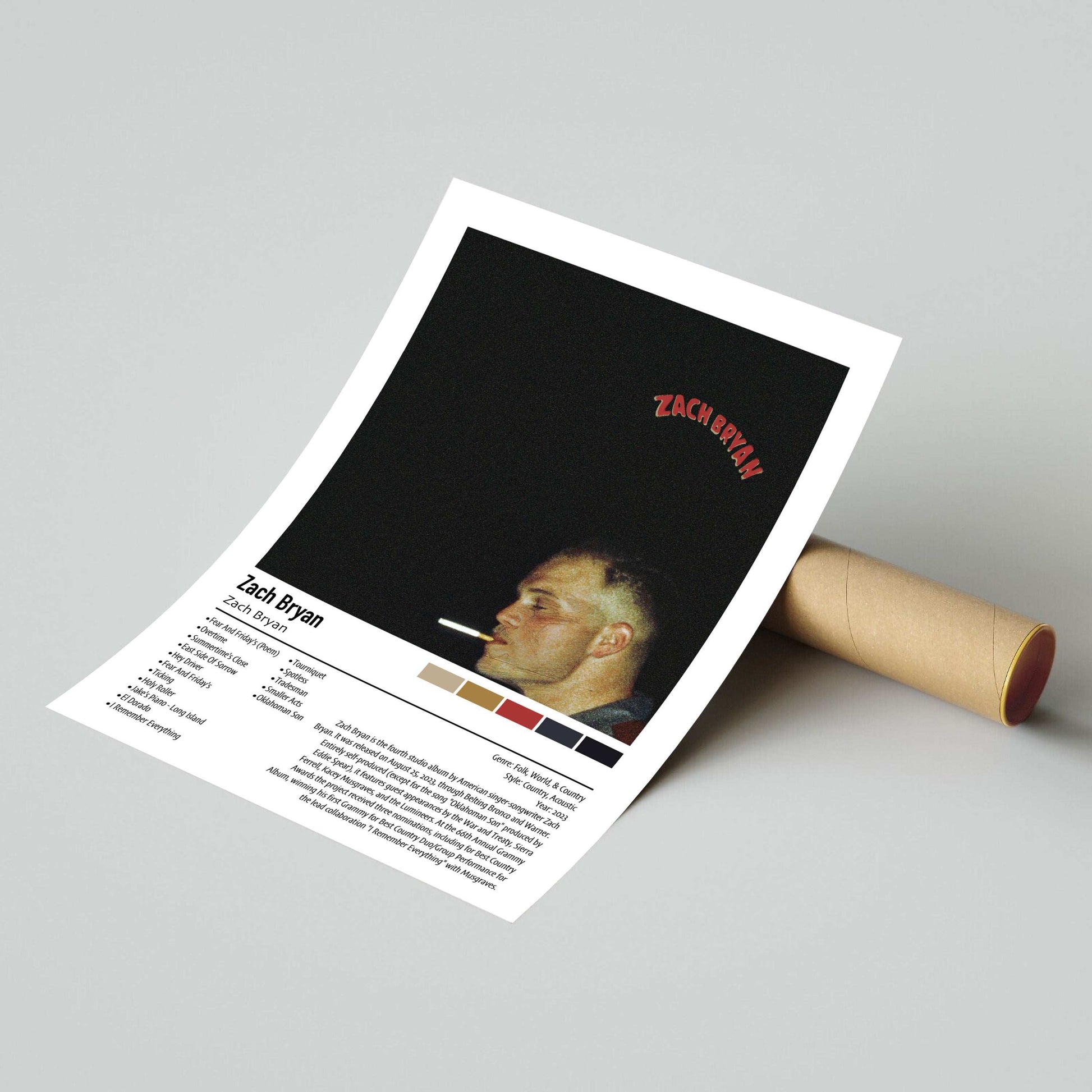 Zach Bryan | Zach Bryan | Custom Album Cover Poster Print