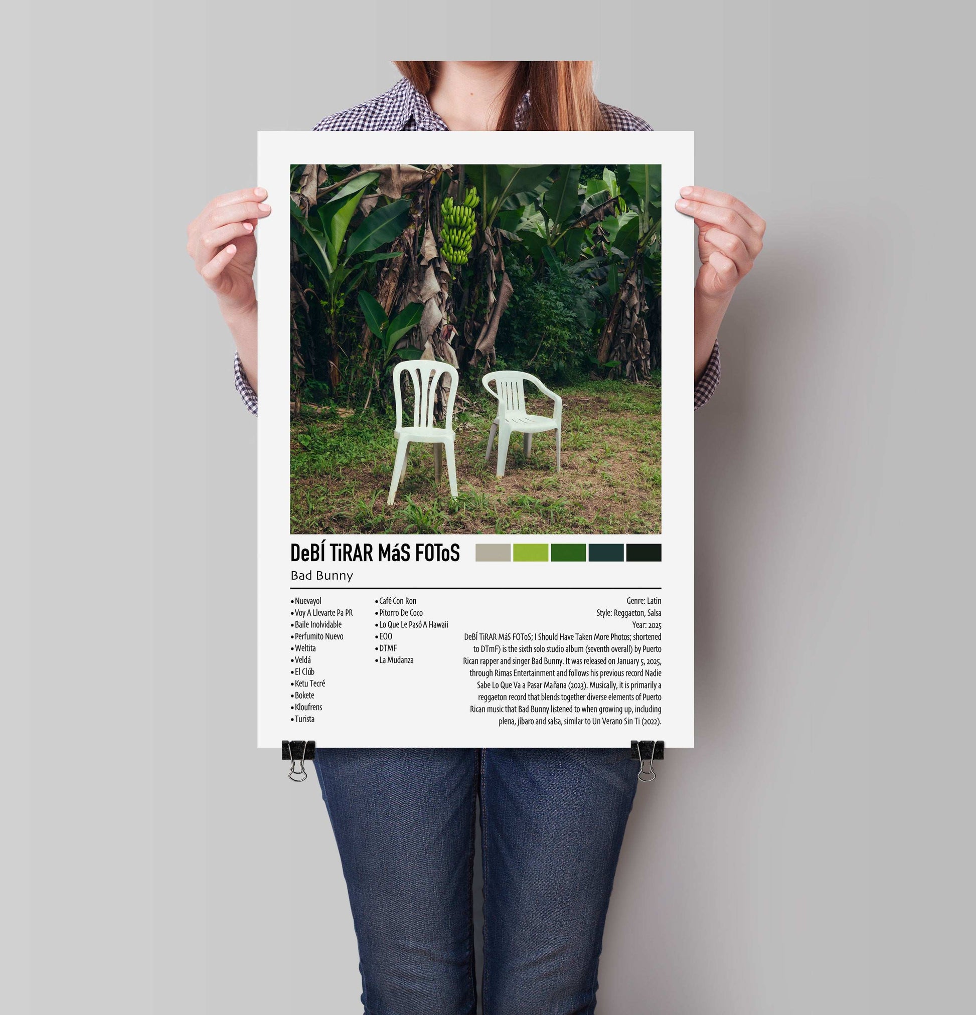 Bad Bunny | DeBi TiRAR MáS FOTOS | Custom Album Cover Poster Print