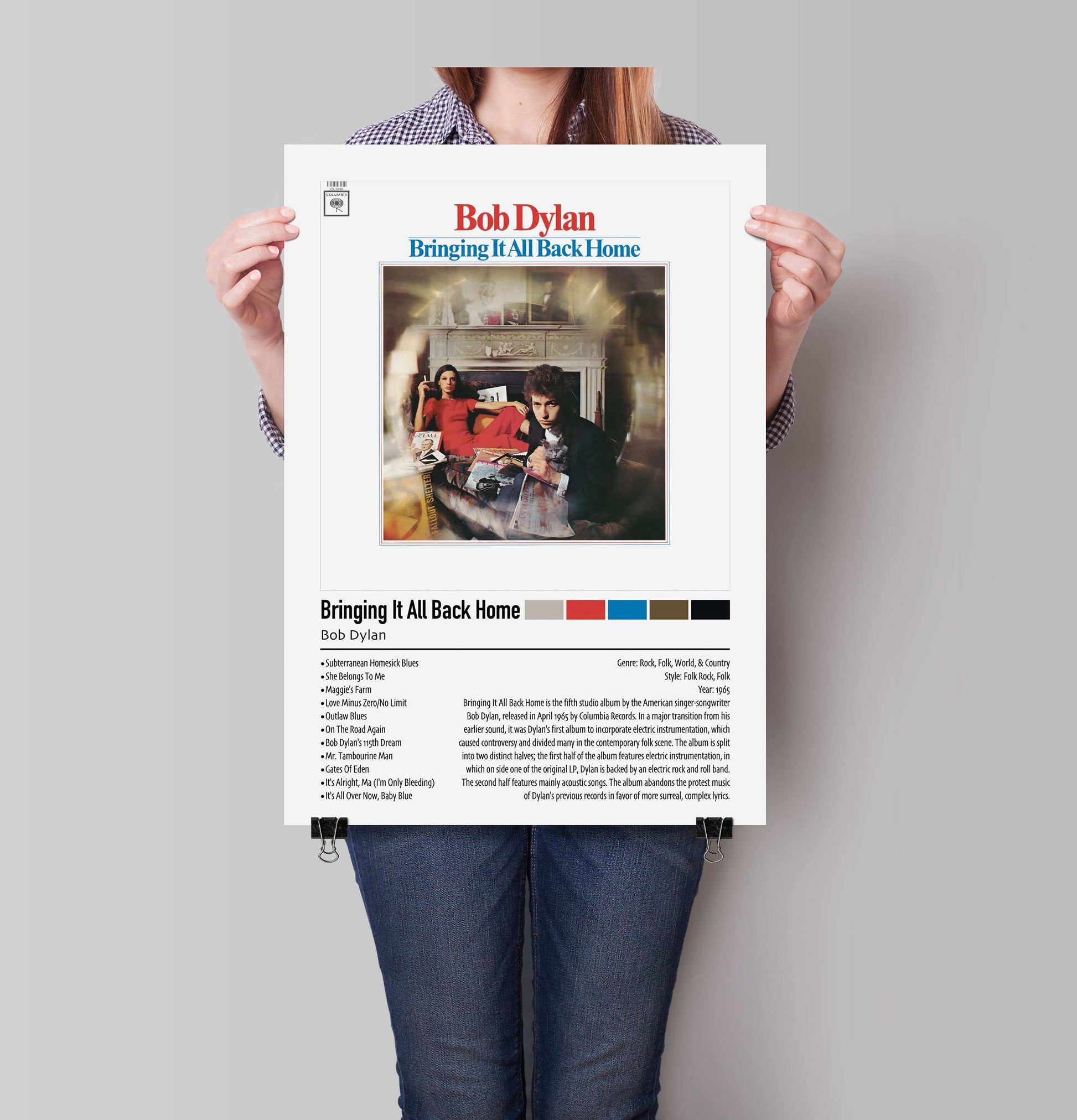 Bob Dylan | Bringing It All Back Home | Custom Album Cover Poster Print