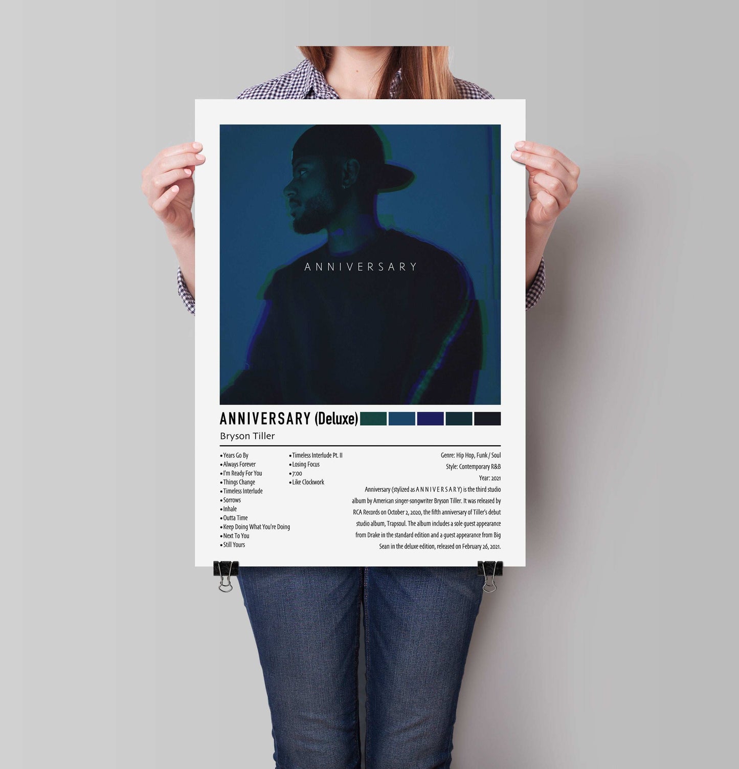 Bryson Tiller | ANNIVERSARY (Deluxe) | Custom Album Cover Poster Print
