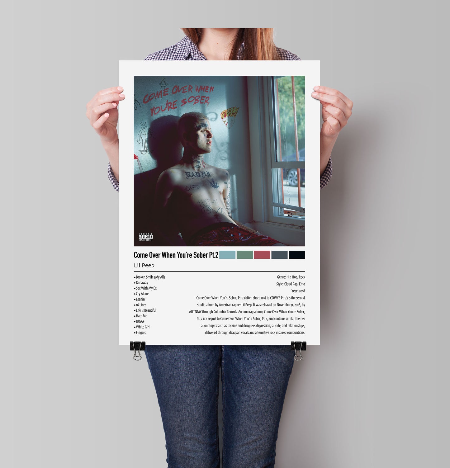 Lil Peep | Come Over When You're Sober Pt.2 | Custom Album Cover Poster Print