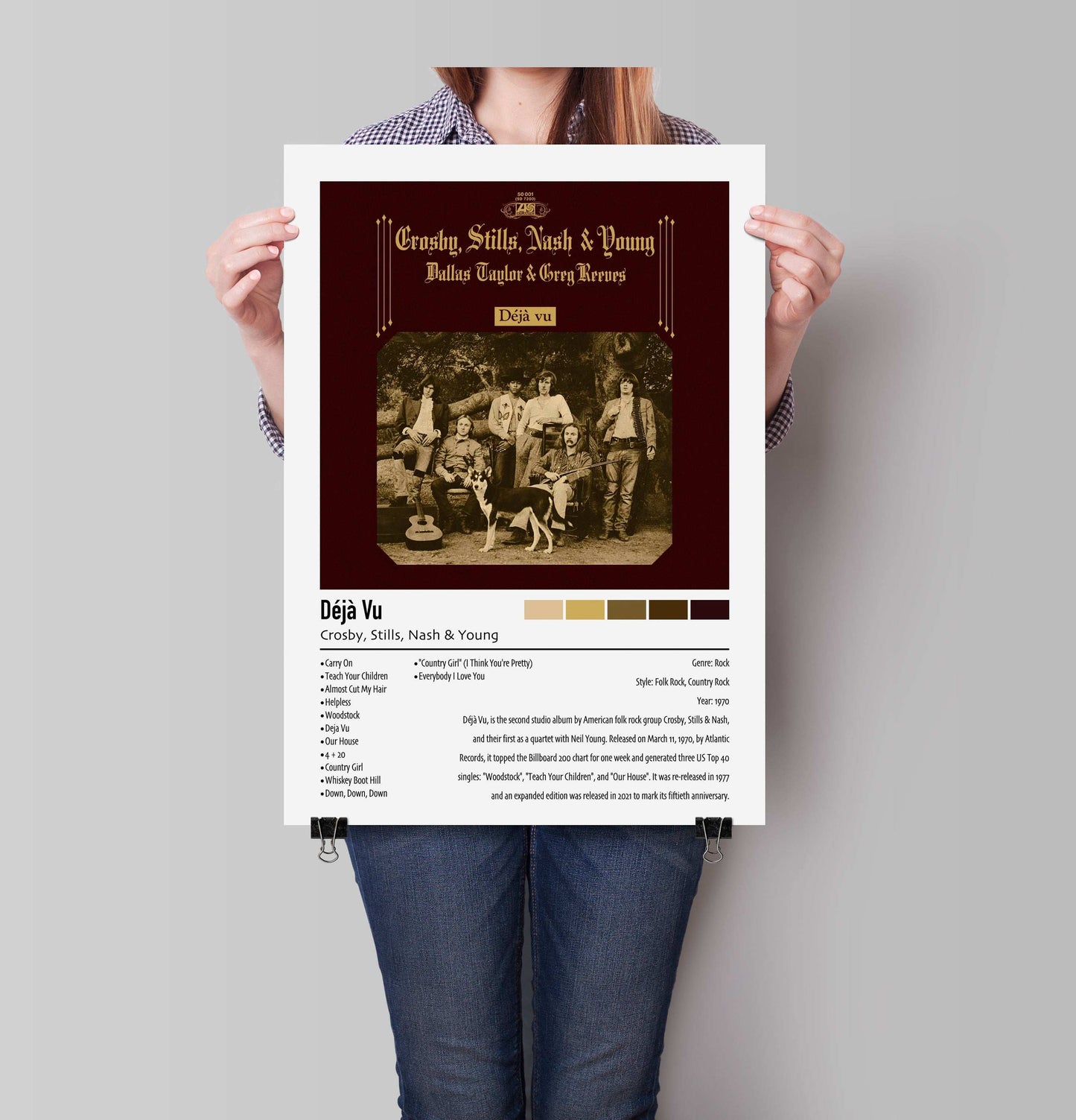 Crosby, Stills, Nash & Young | Déjà Vu | Custom Album Cover Poster Print