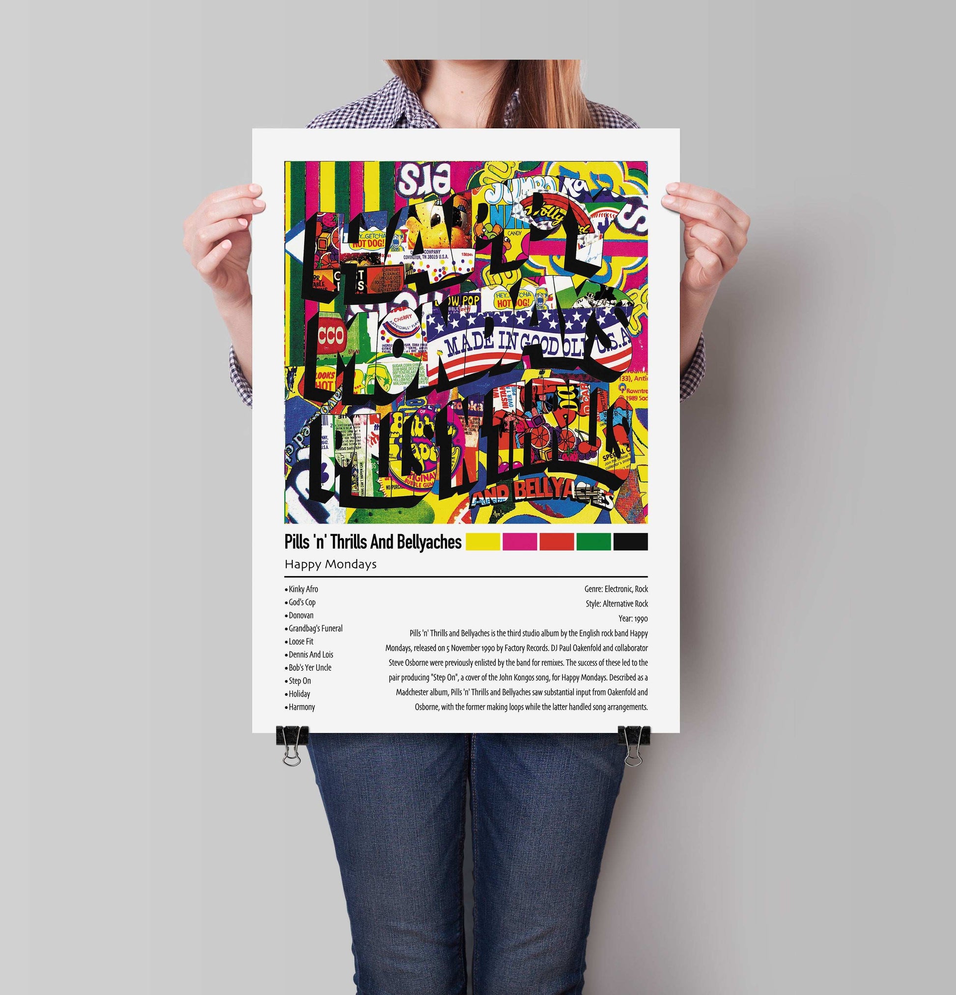 Happy Mondays | Pills 'n' Thrills And Bellyaches | Custom Album Cover Poster Print