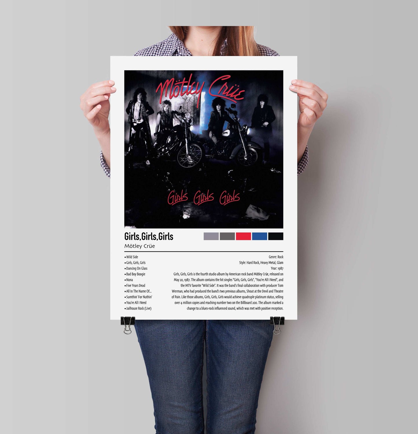 Mötley Crüe | Girls Girls, Girls | Custom Album Cover Poster Print