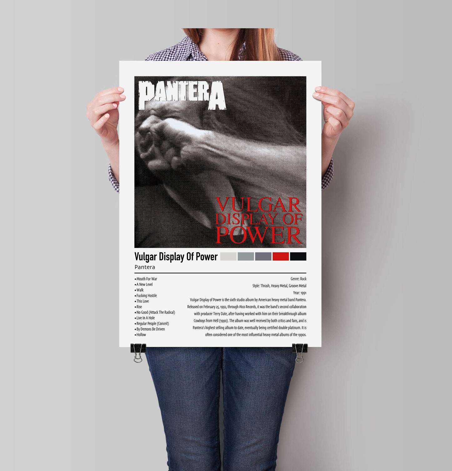 Pantera | Vulgar Display Of Power | Custom Album Cover Poster Print