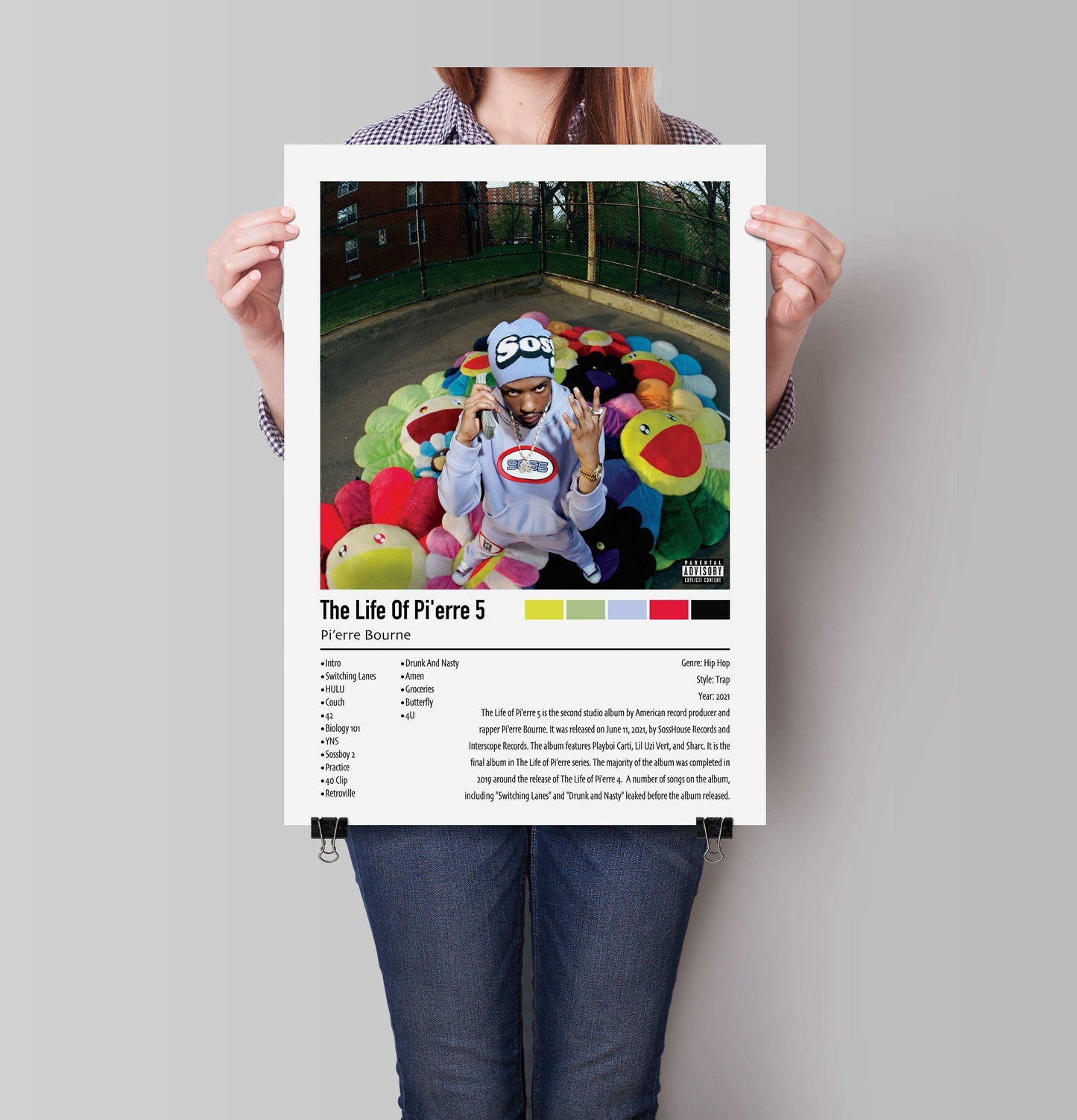 Pi'erre Bourne | The Life Of Pi'erre 5 | Custom Album Cover Poster Print