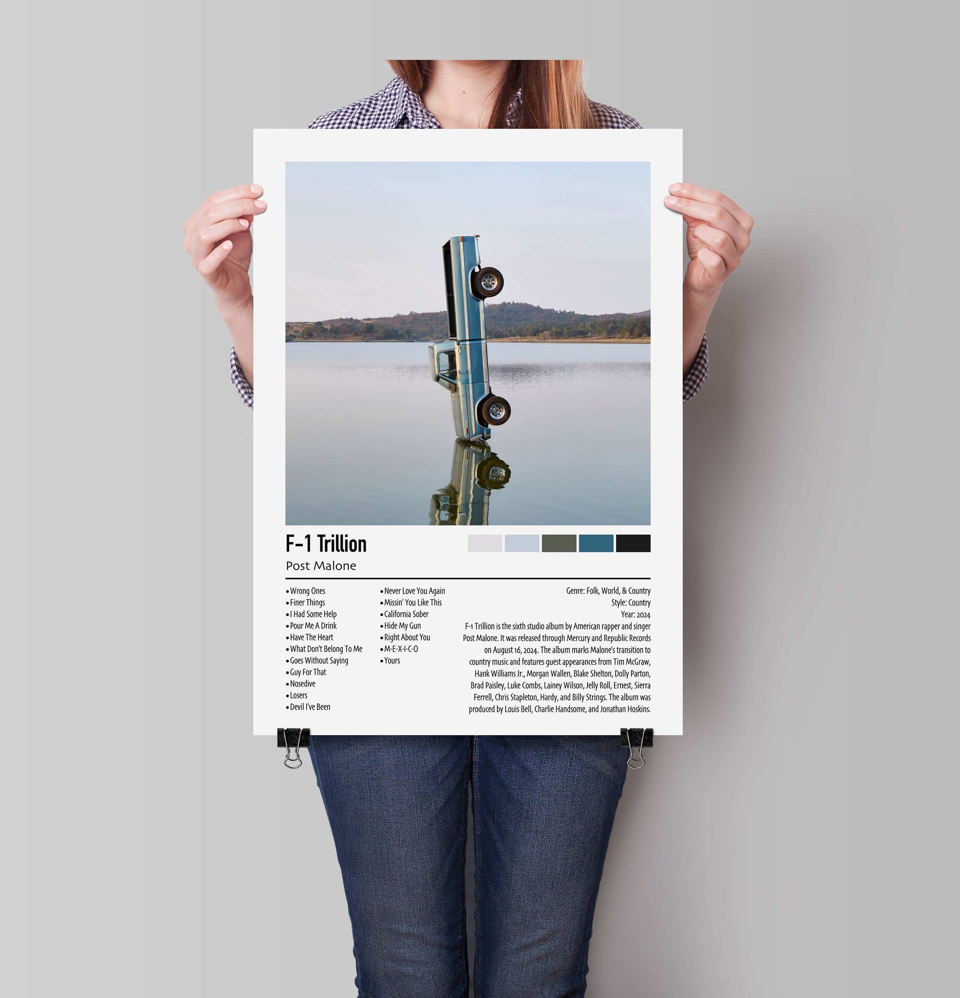 Post Malone | F-1 Trillion | Custom Album Cover Poster Print