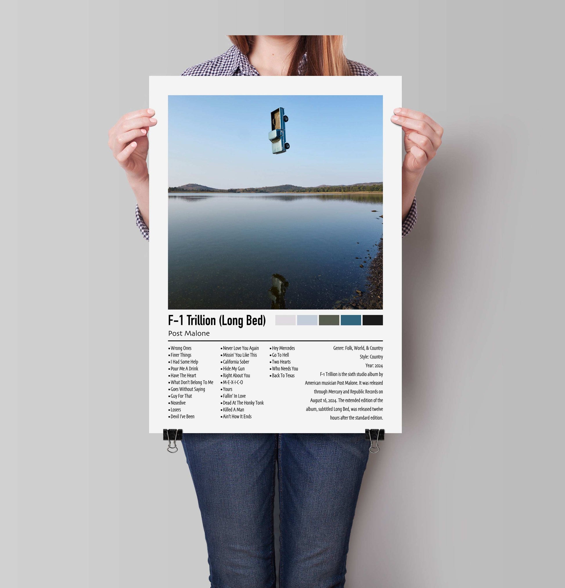 Post Malone | F-1 Trillion (Long Bed) | Custom Album Cover Poster Print