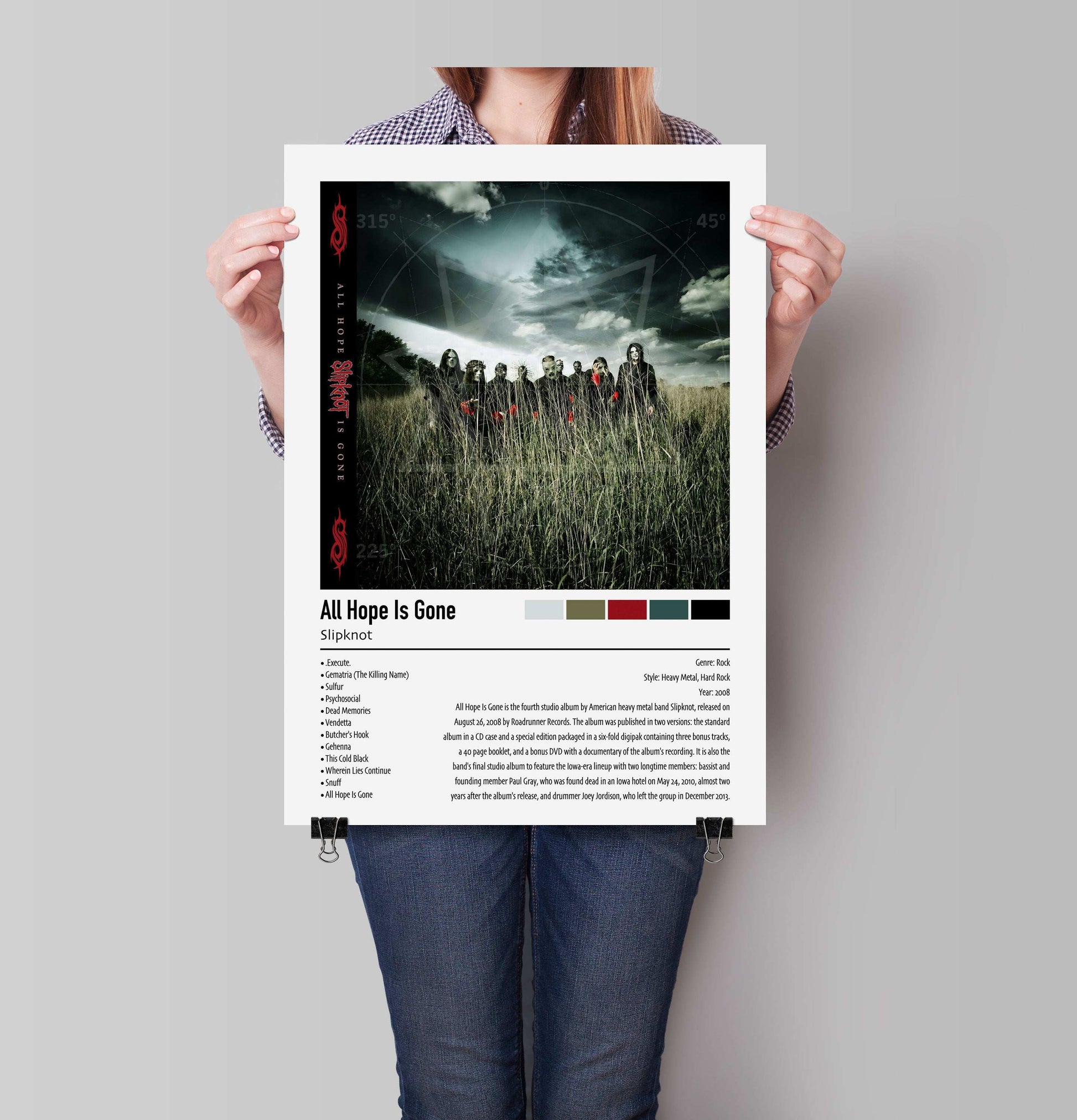 Slipknot | All Hope Is Gone | Custom Album Cover Poster Print