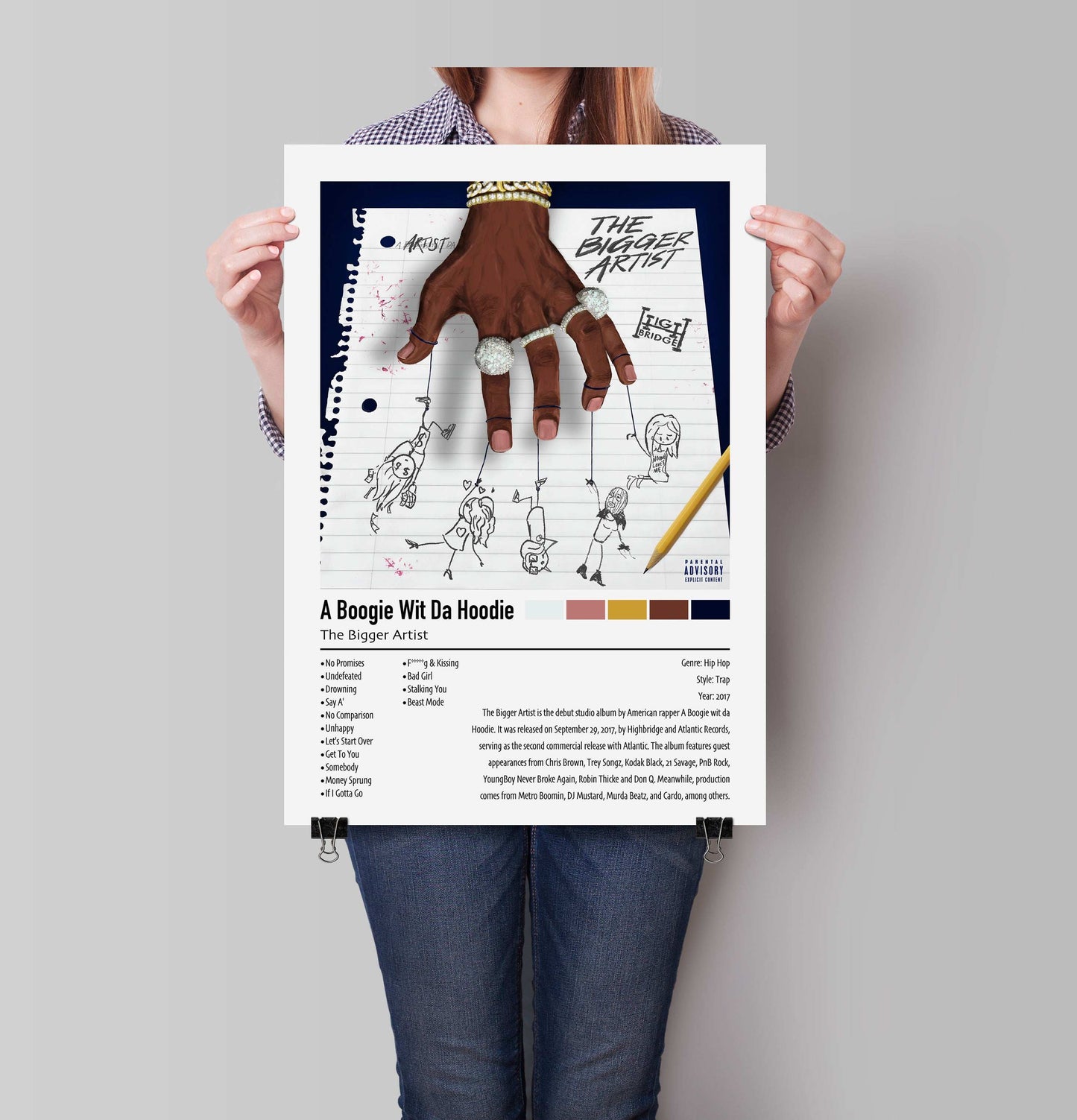 A Boogie Wit Da Hoodie | The Bigger Artist | Custom Album Cover Poster Print