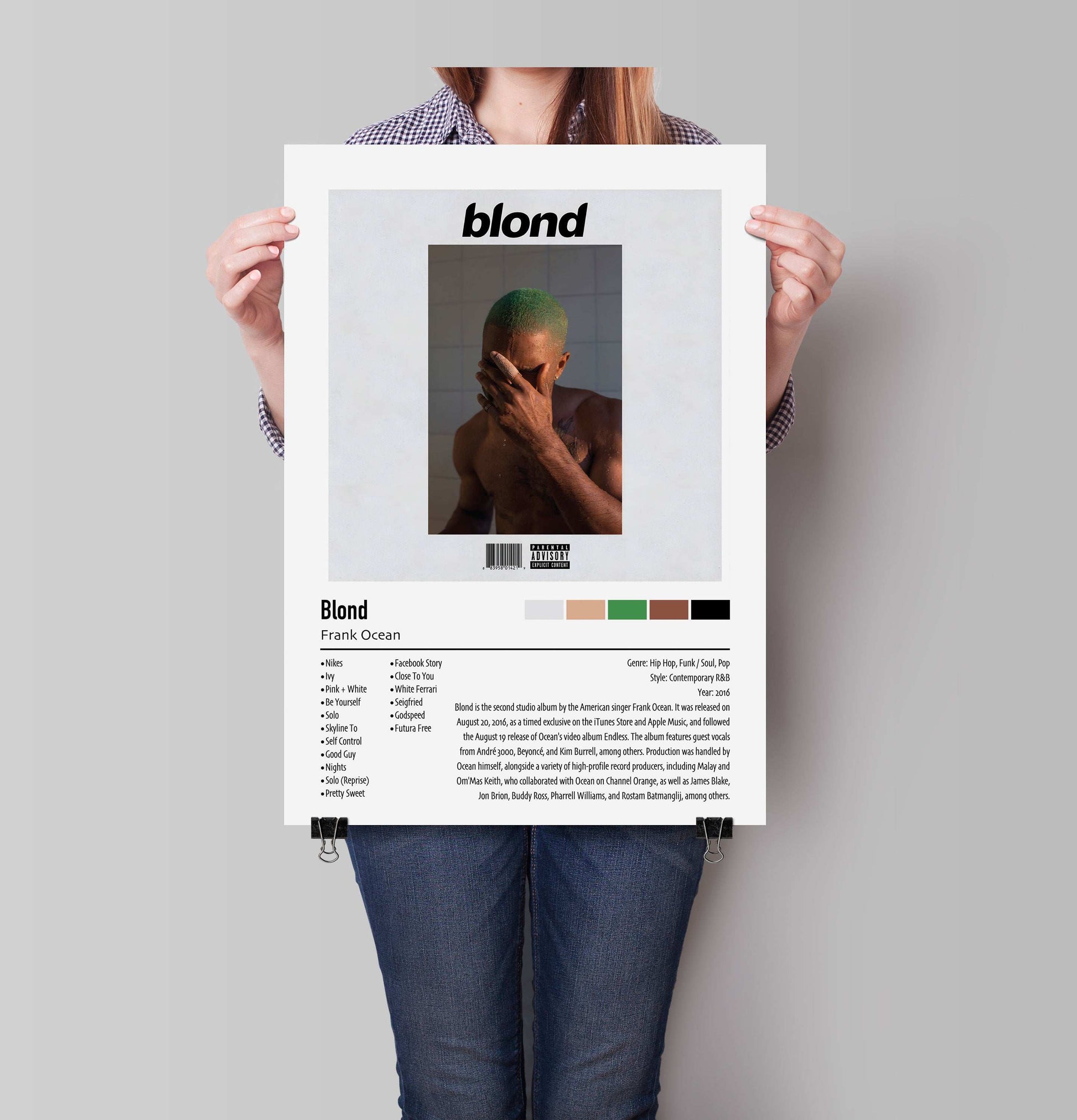 Frank Ocean | Blond | Custom Album Cover Poster Print