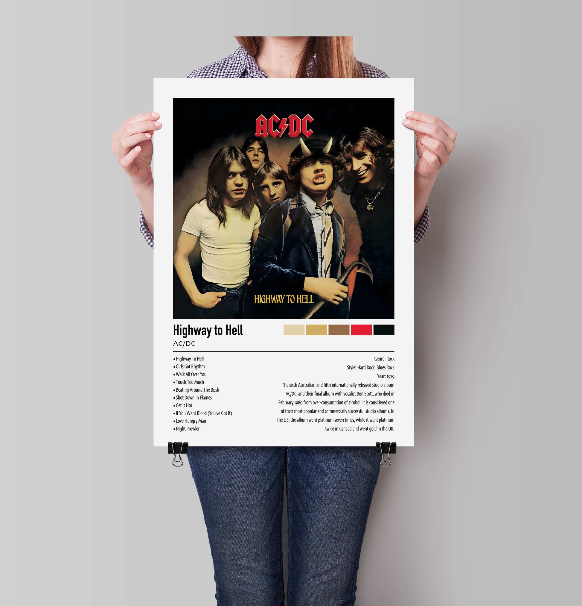 AC/DC | Highway To Hell | Custom Album Cover Poster Print