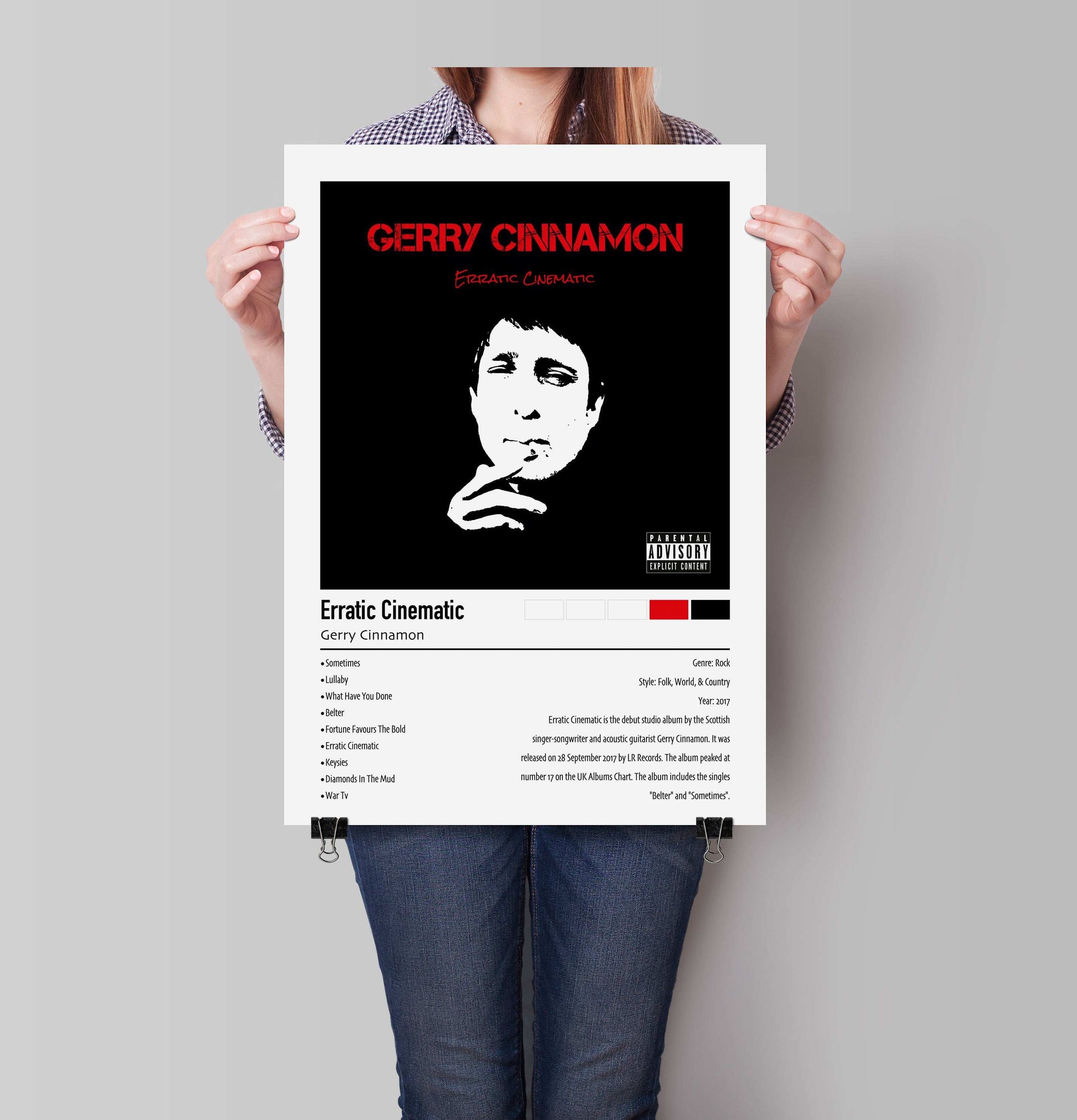 Gerry Cinnamon | Erratic Cinematic | Custom Album Cover Poster Print