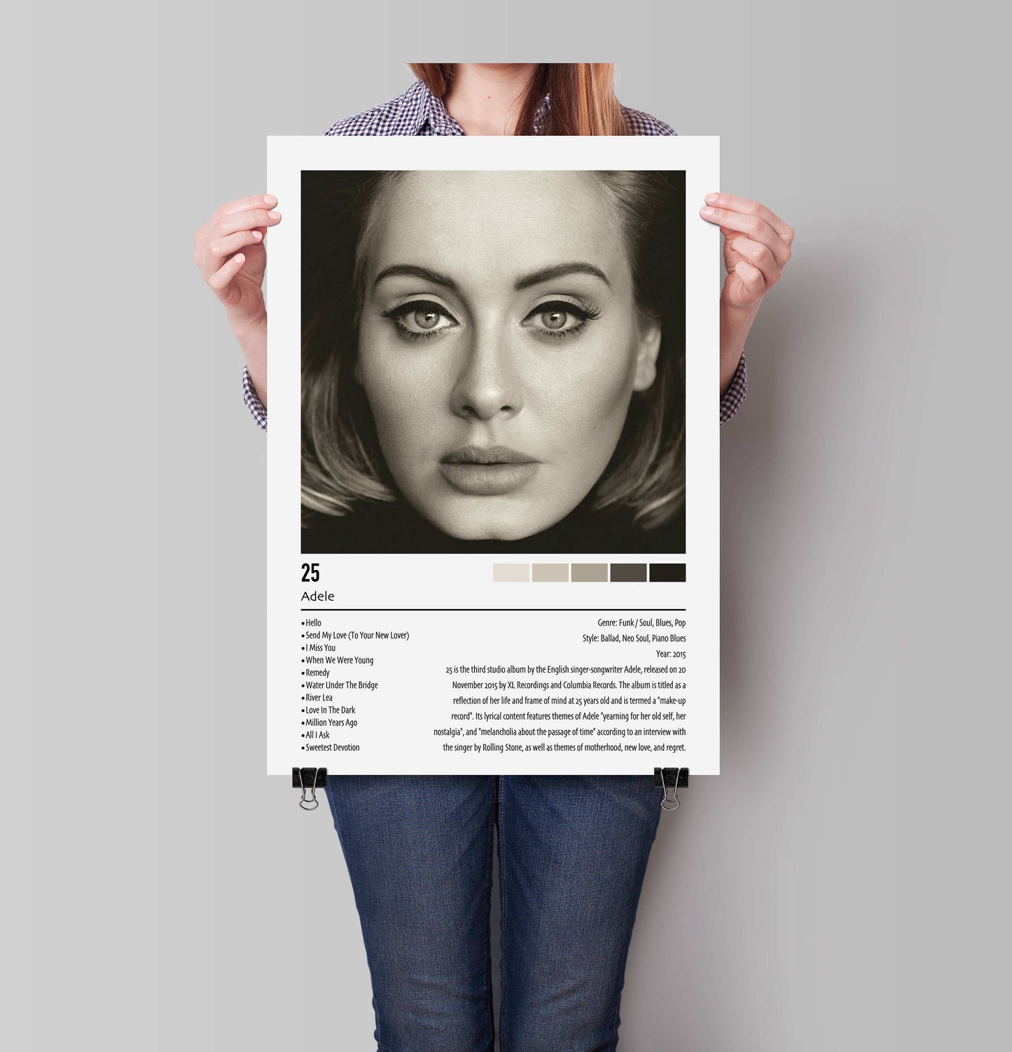Adele | 25 | Custom Album Cover Poster Print