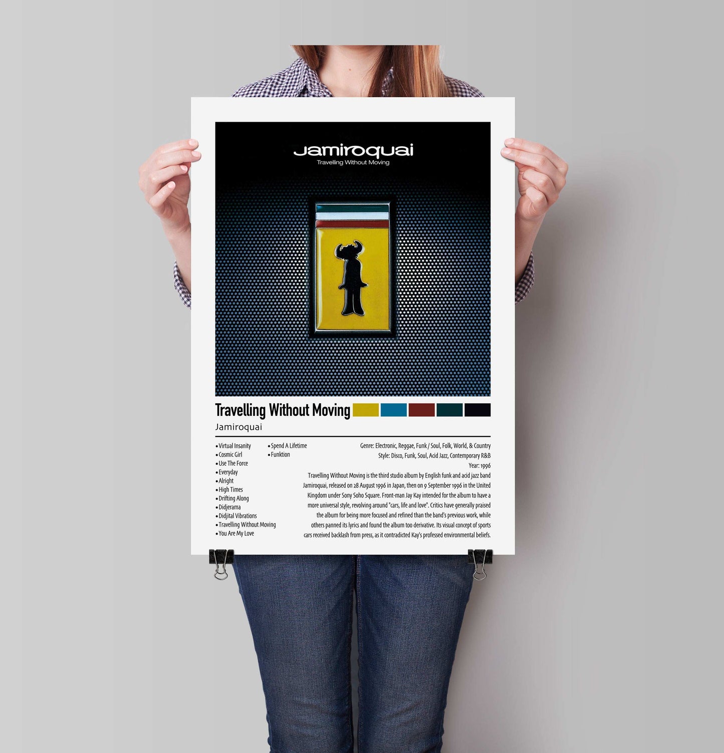 Jamiroquai | Travelling Without Moving | Custom Album Cover Poster Print