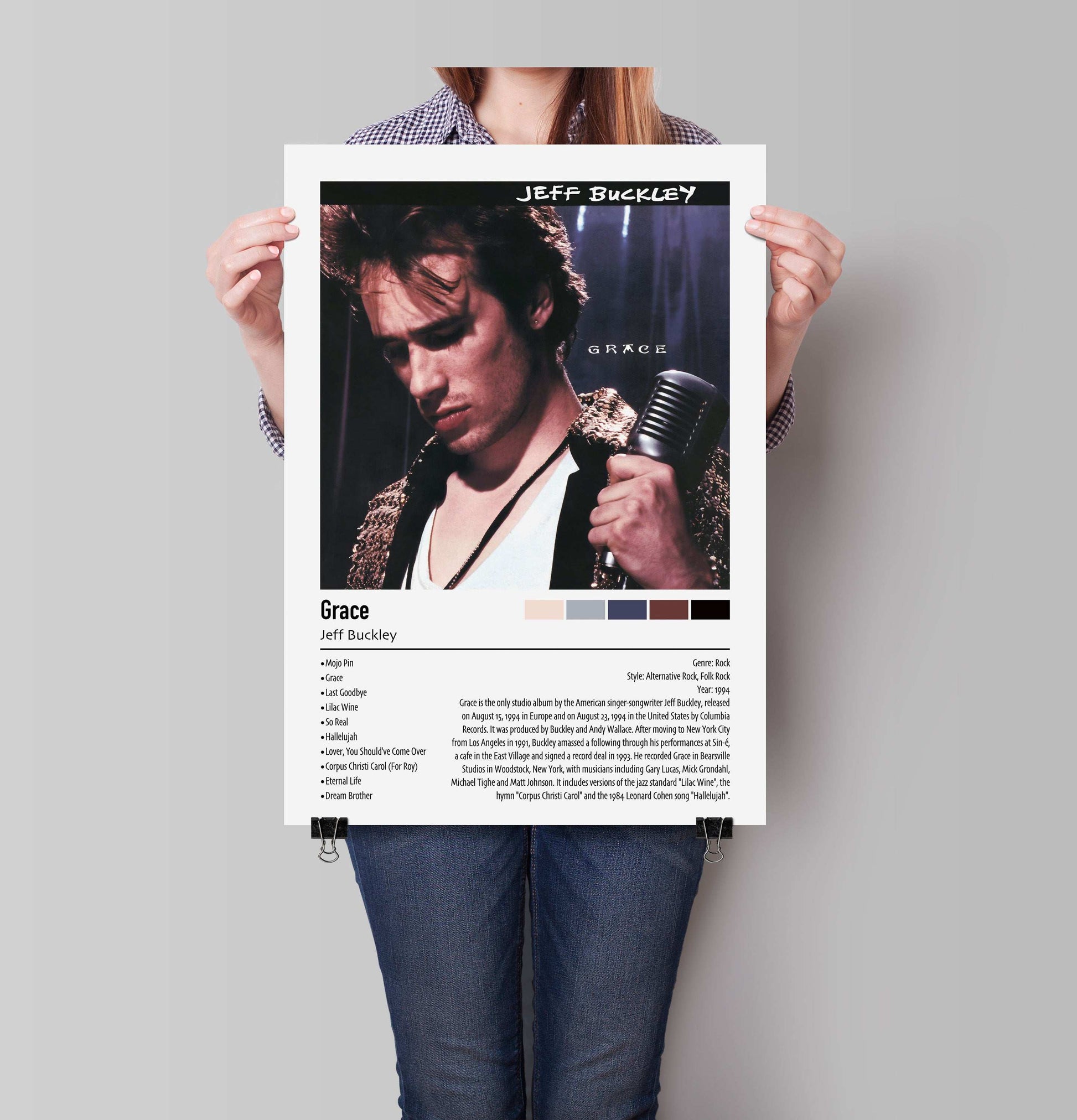 Jeff Buckley | Grace | Custom Album Cover Poster Print