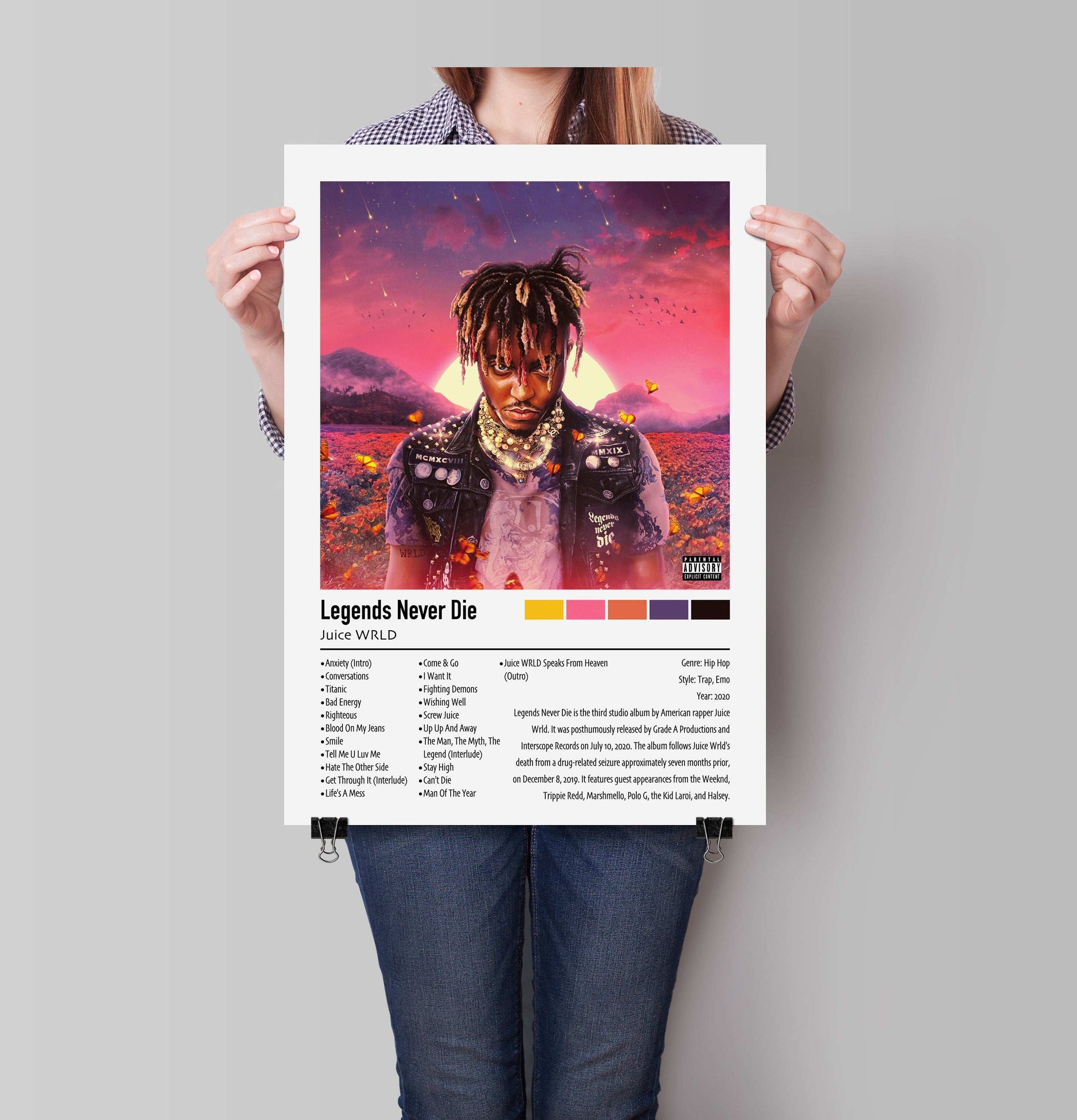 Juice WRLD | Legends Never Die | Custom Album Cover Poster Print