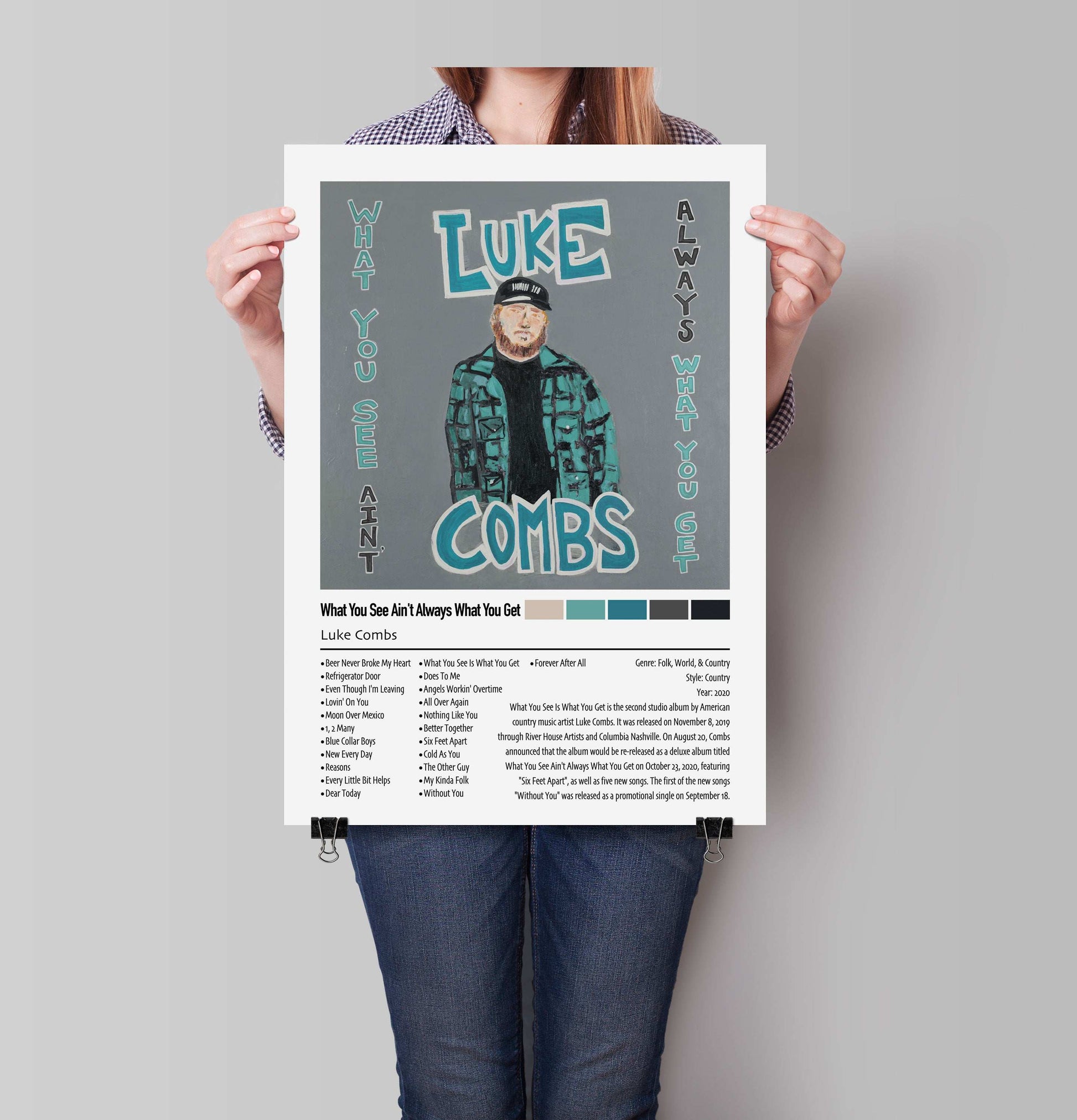 Luke Combs | What You See Ain't Always What You Get | Custom Album Cover Poster Print