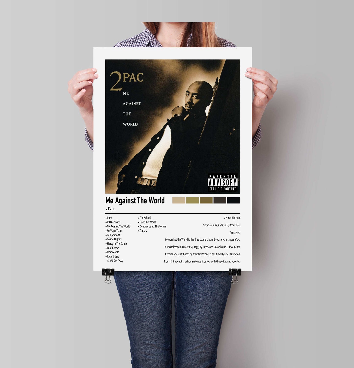 2pac | Me Against The World | Custom Album Cover Poster Print