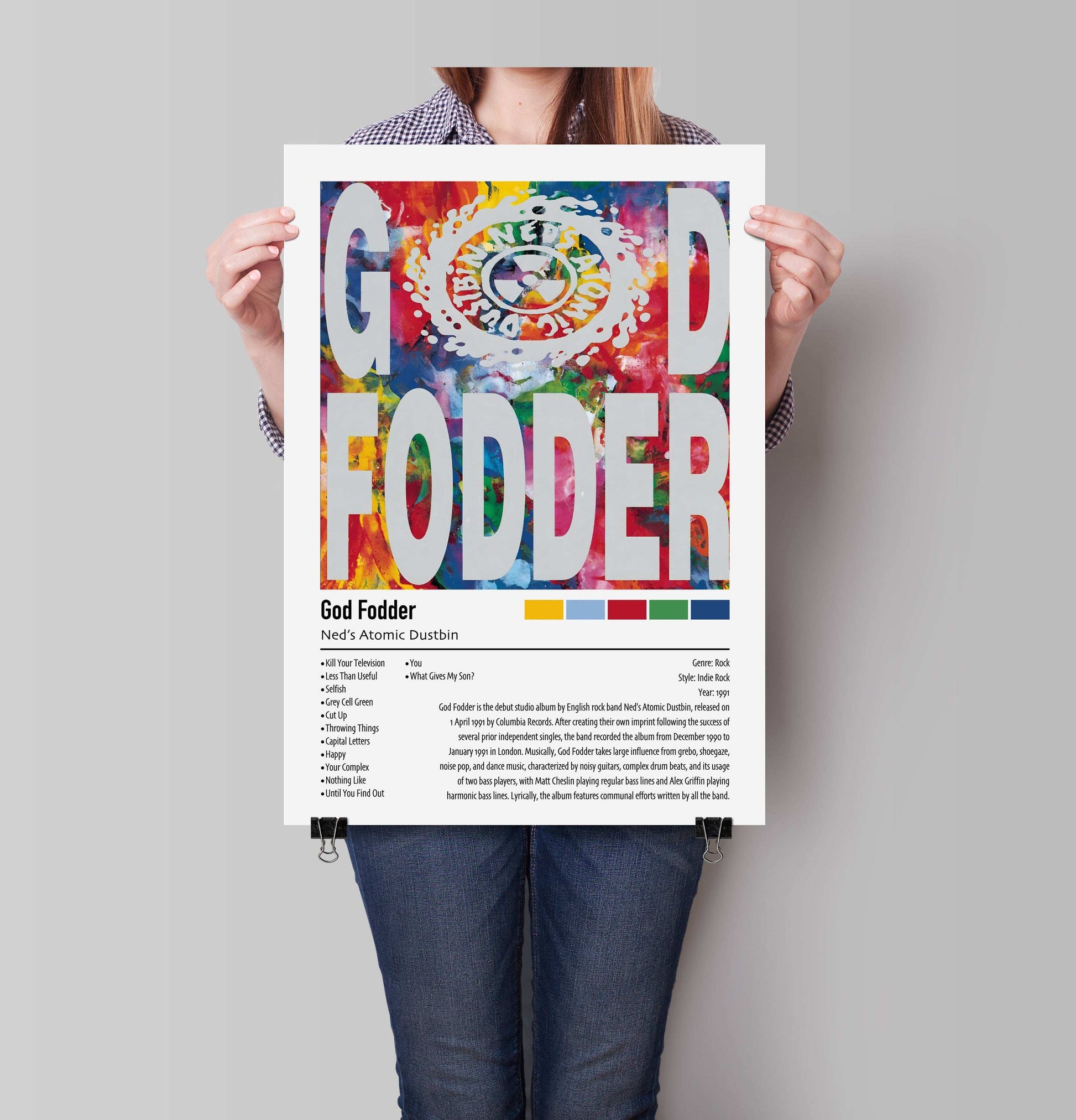 Ned's Atomic Dustbin | God Fodder | Custom Album Cover Poster Print