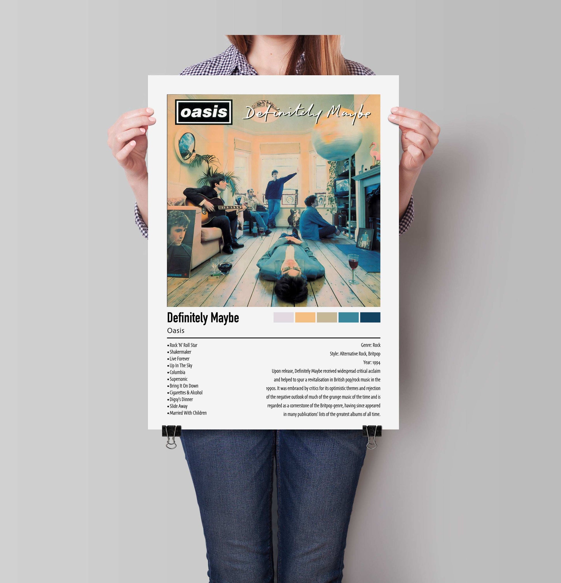 Oasis | Definitely Maybe | Custom Album Cover Poster Print