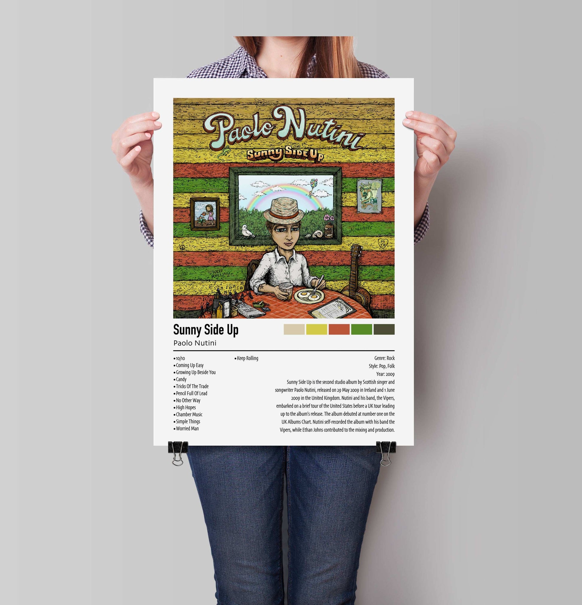 Paolo Nutini | Sunny Side Up | Custom Album Cover Poster Print