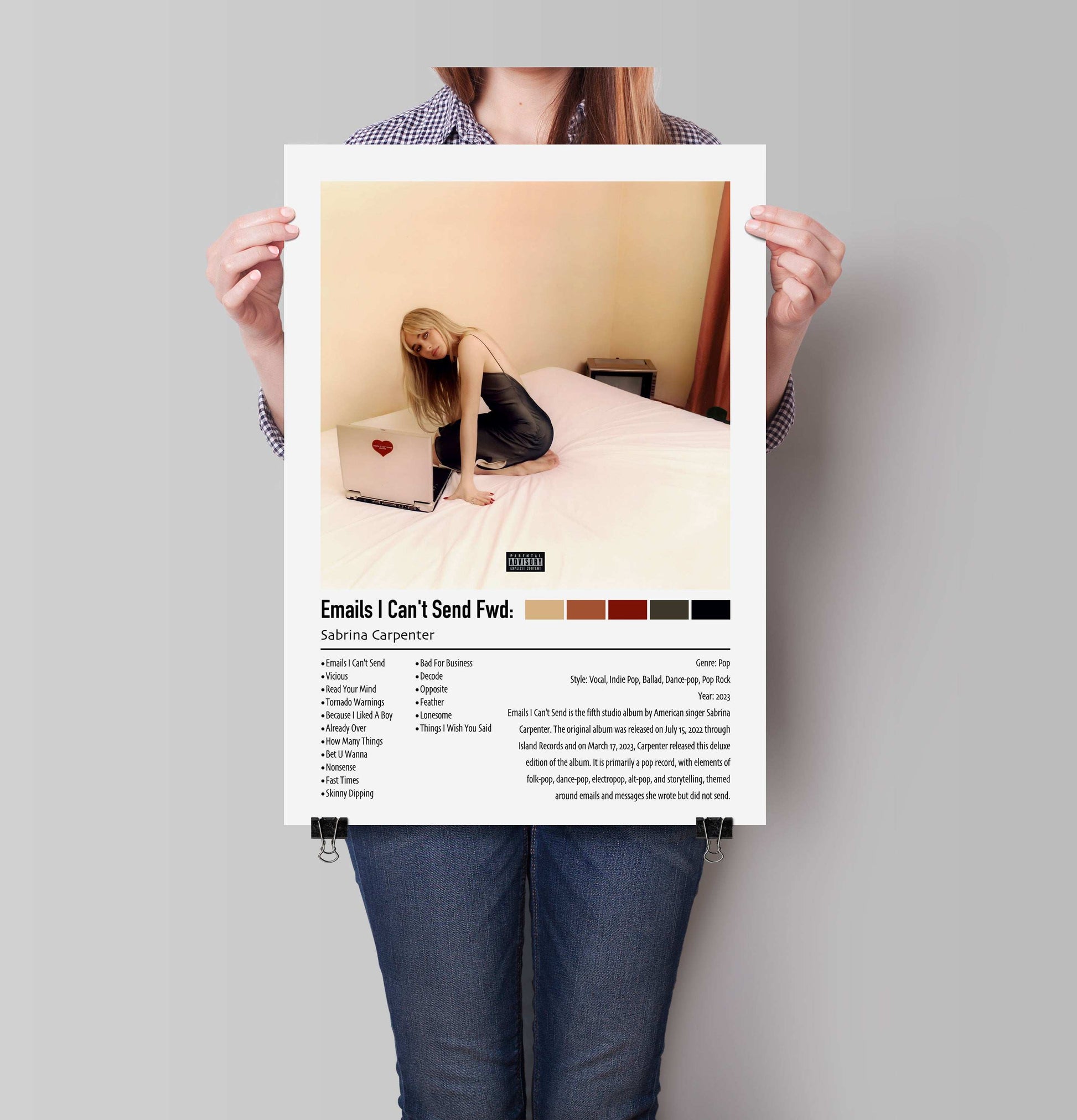 Sabrina Carpenter | Emails I Can't Send Fwd: | Custom Album Cover Poster Print