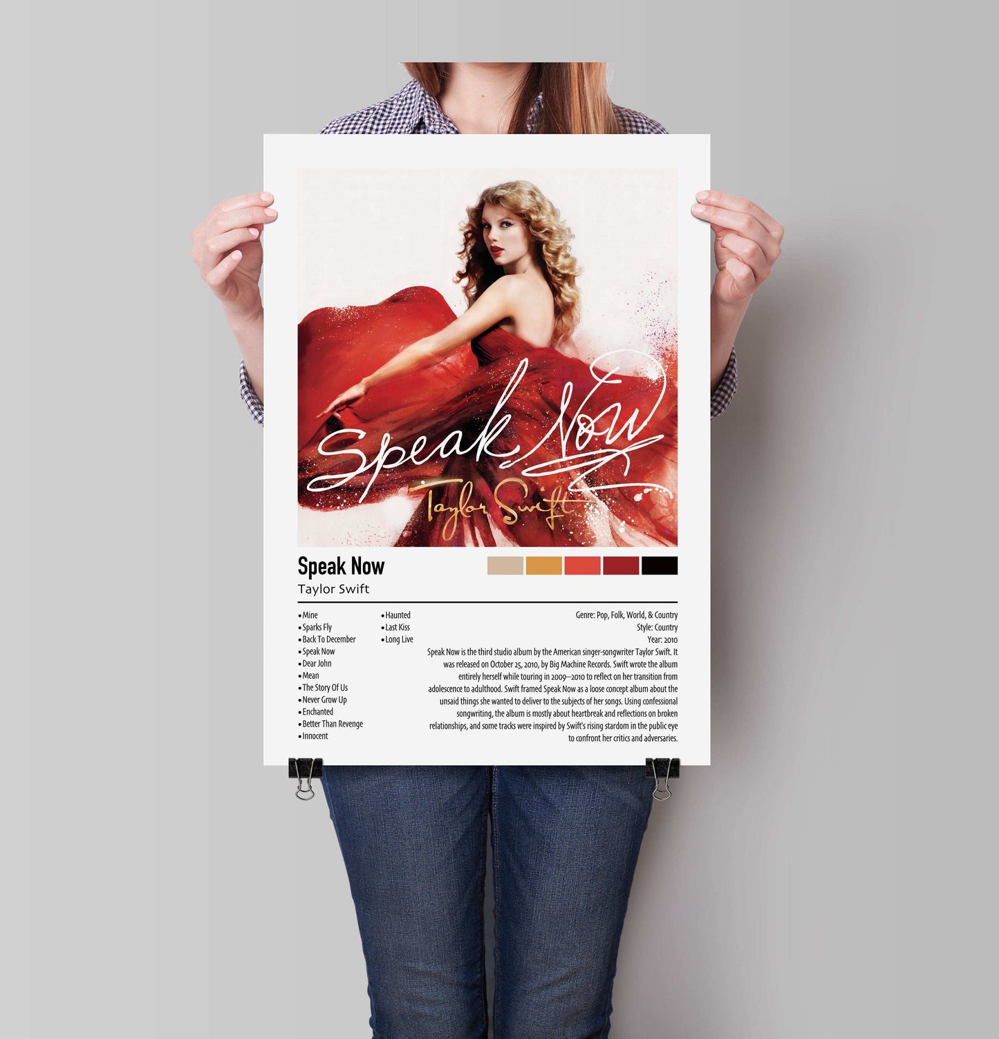 Taylor Swift | Speak Now | Custom Album Cover Poster Print