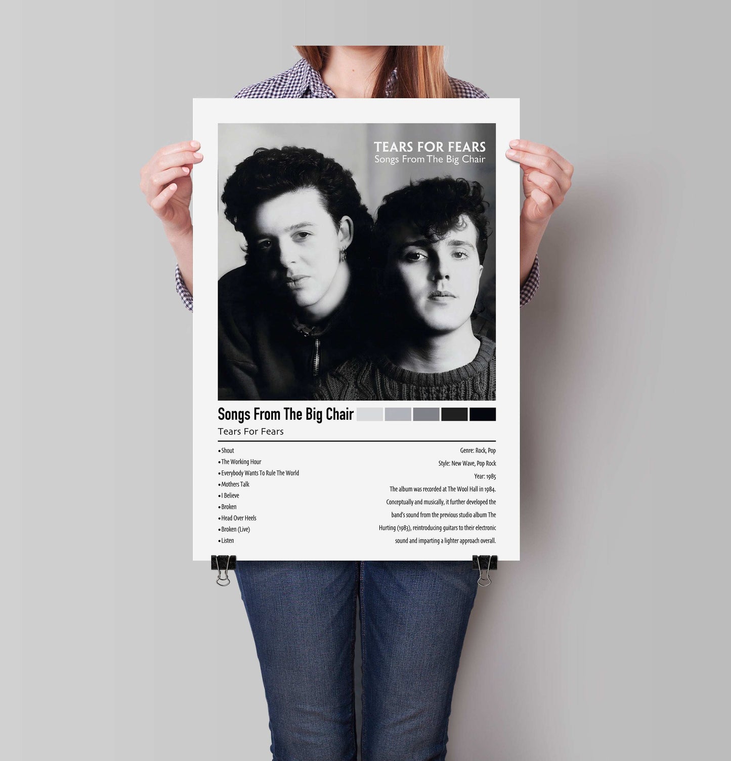 Tears For Fears | Songs From The Big Chair | Custom Album Cover Poster Print