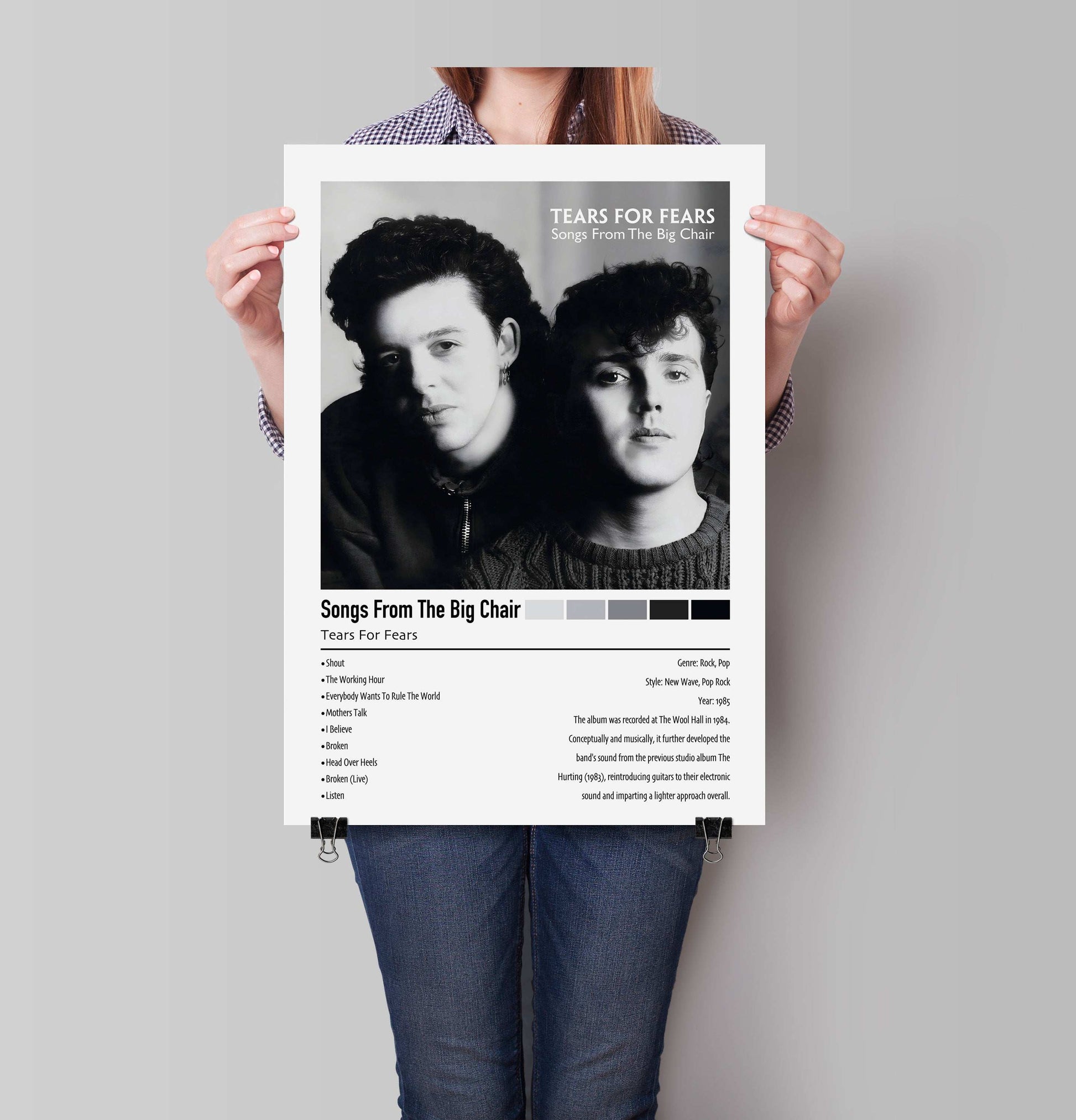 Tears For Fears | Songs From The Big Chair | Custom Album Cover Poster Print