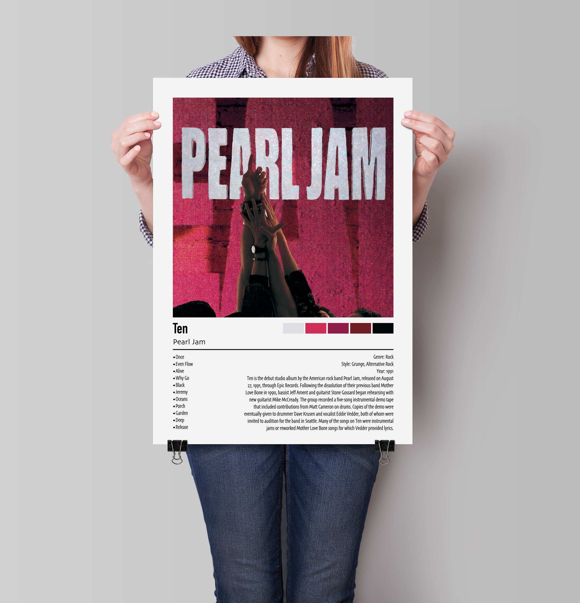 Pearl Jam | Ten | Custom Album Cover Poster Print